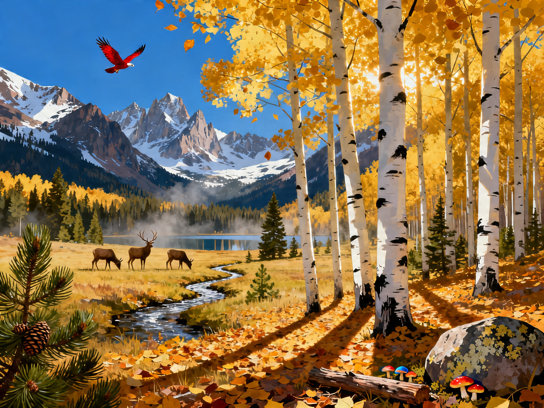 Aspen Elk Vista painting