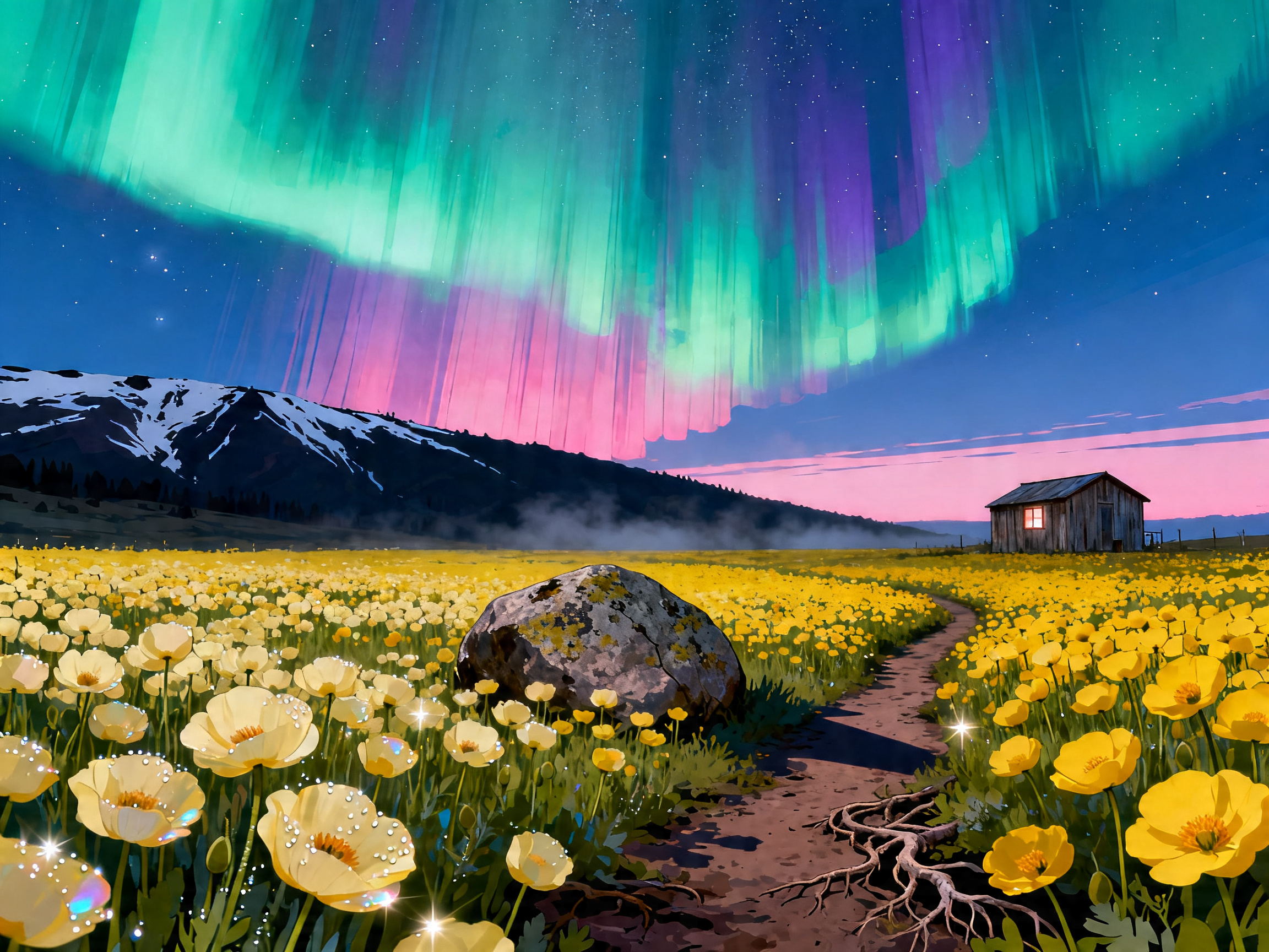 Aurora Poppy Meadow painting