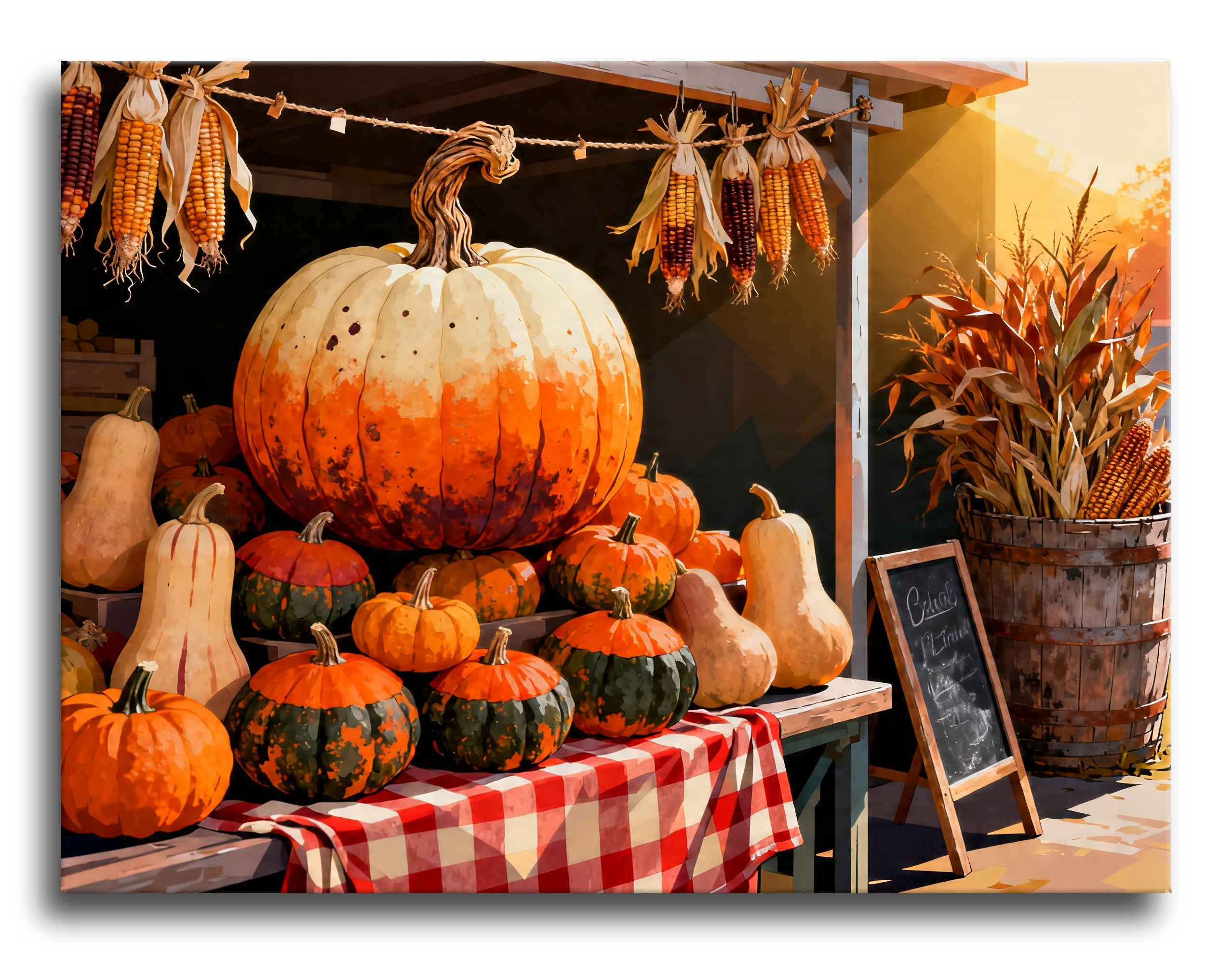 Autumn Pumpkin Stall framed preview