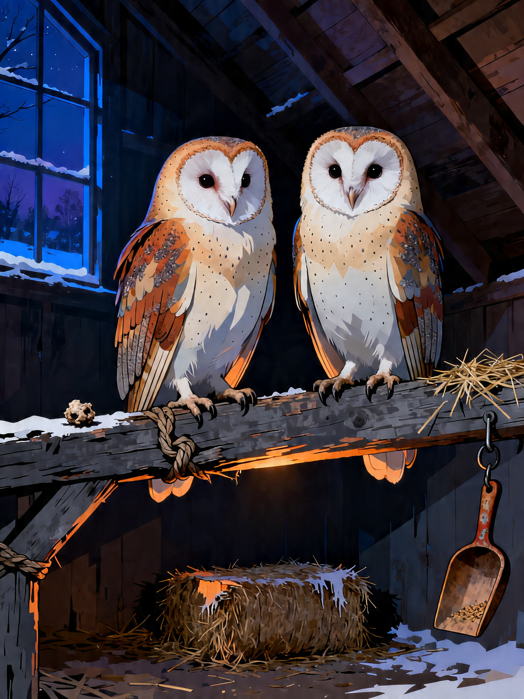 Barn Owl Roost painting