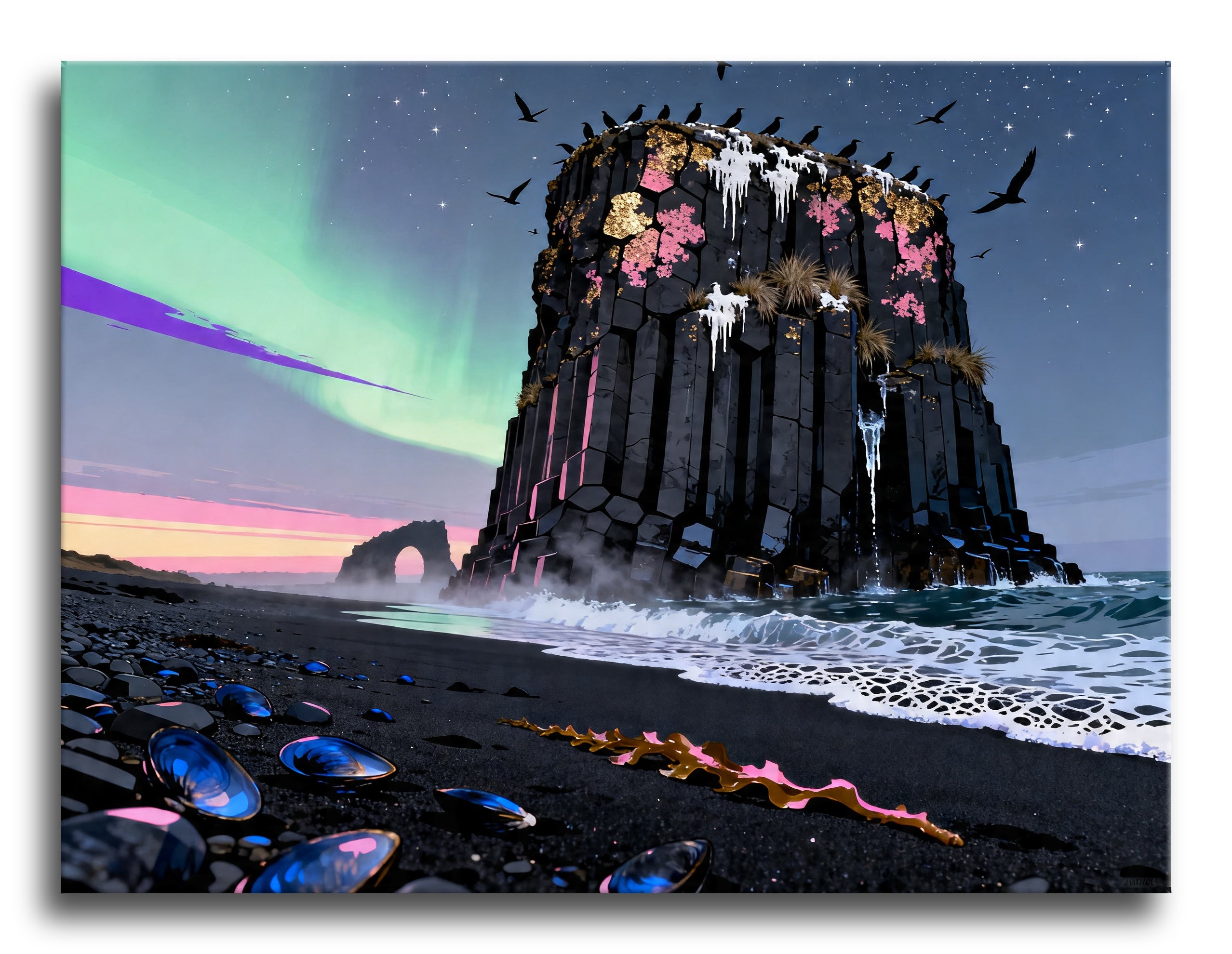 Basalt Column Aurora framed preview