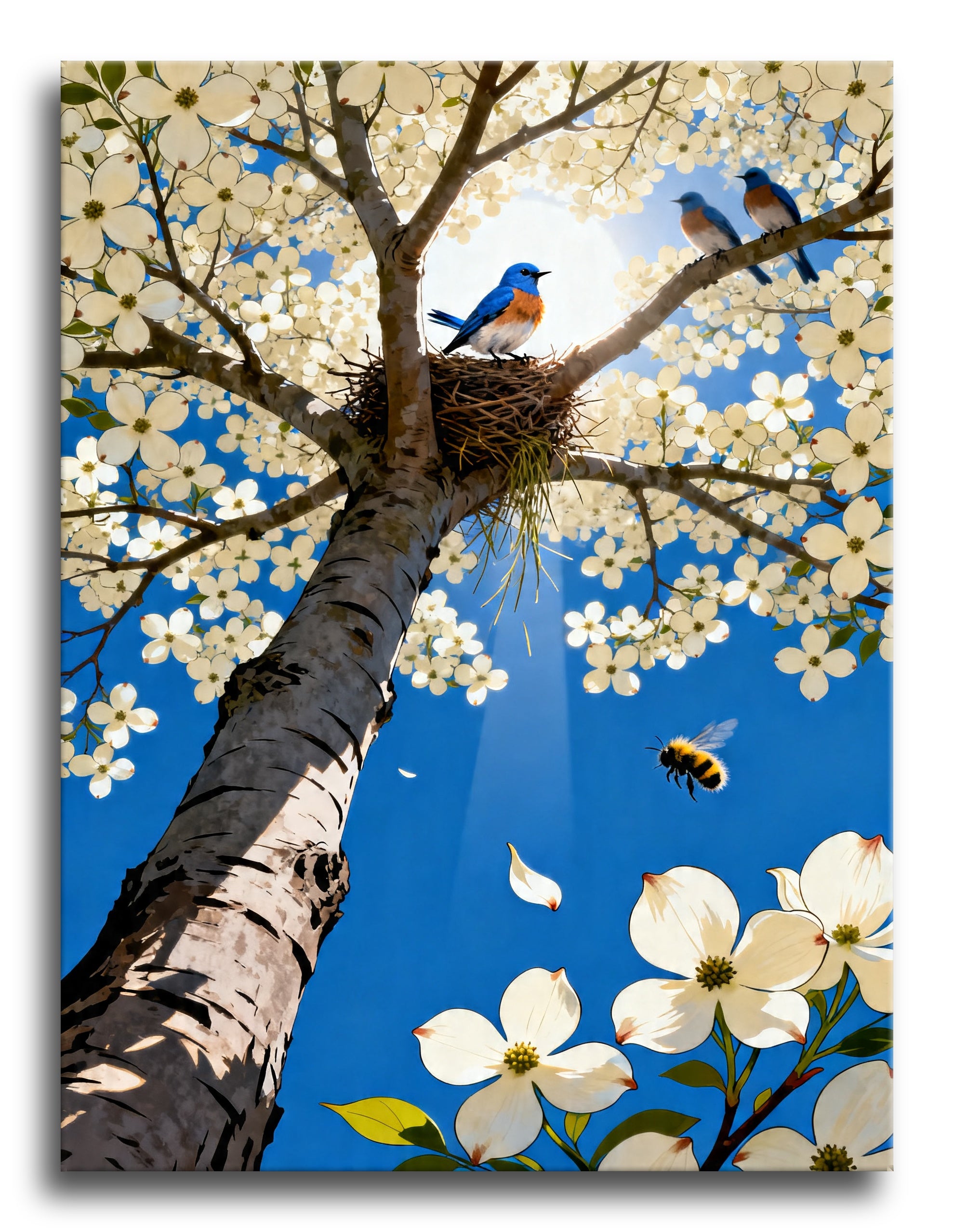 Bluebird Dogwood Nest framed preview
