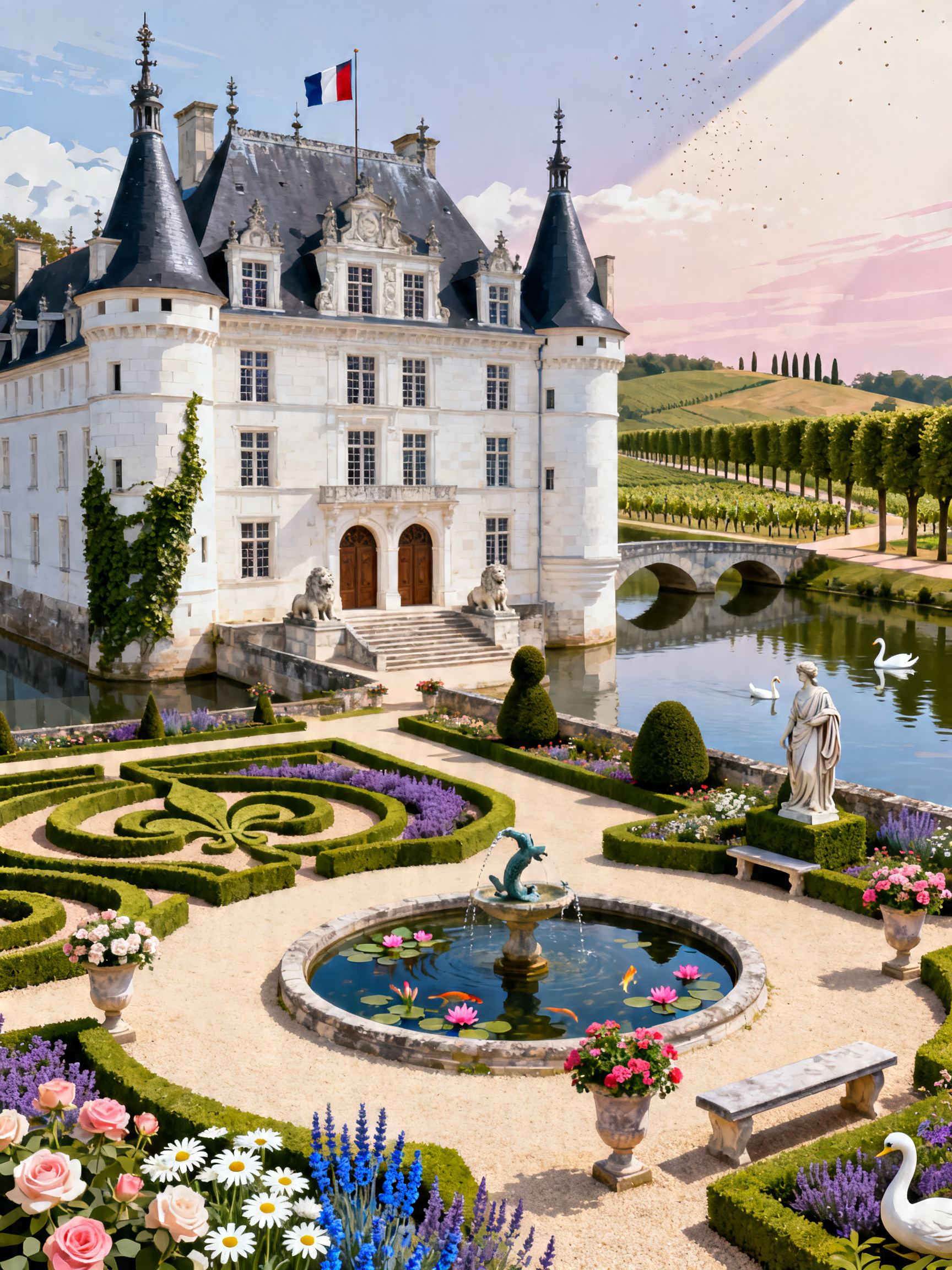 Chateau Swan Gardens painting