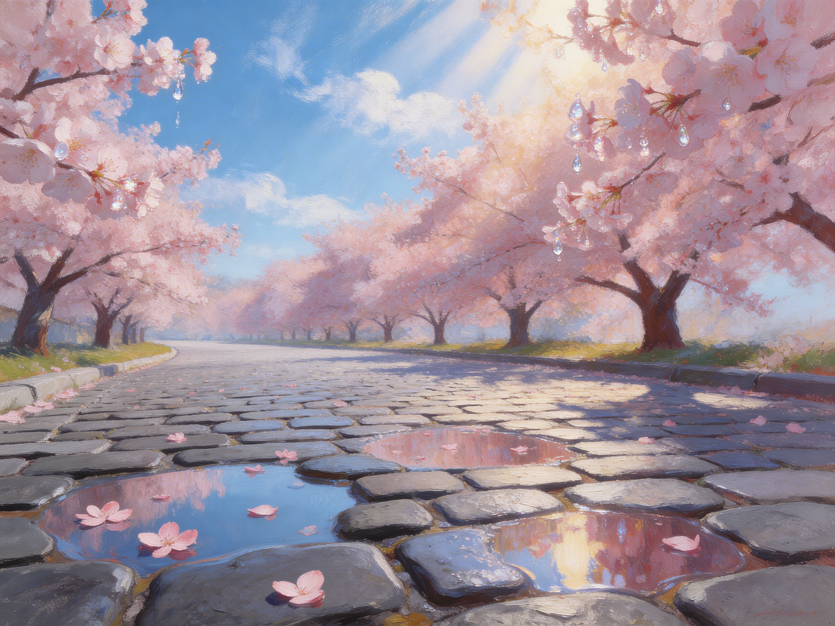 Cherry Blossom Puddles