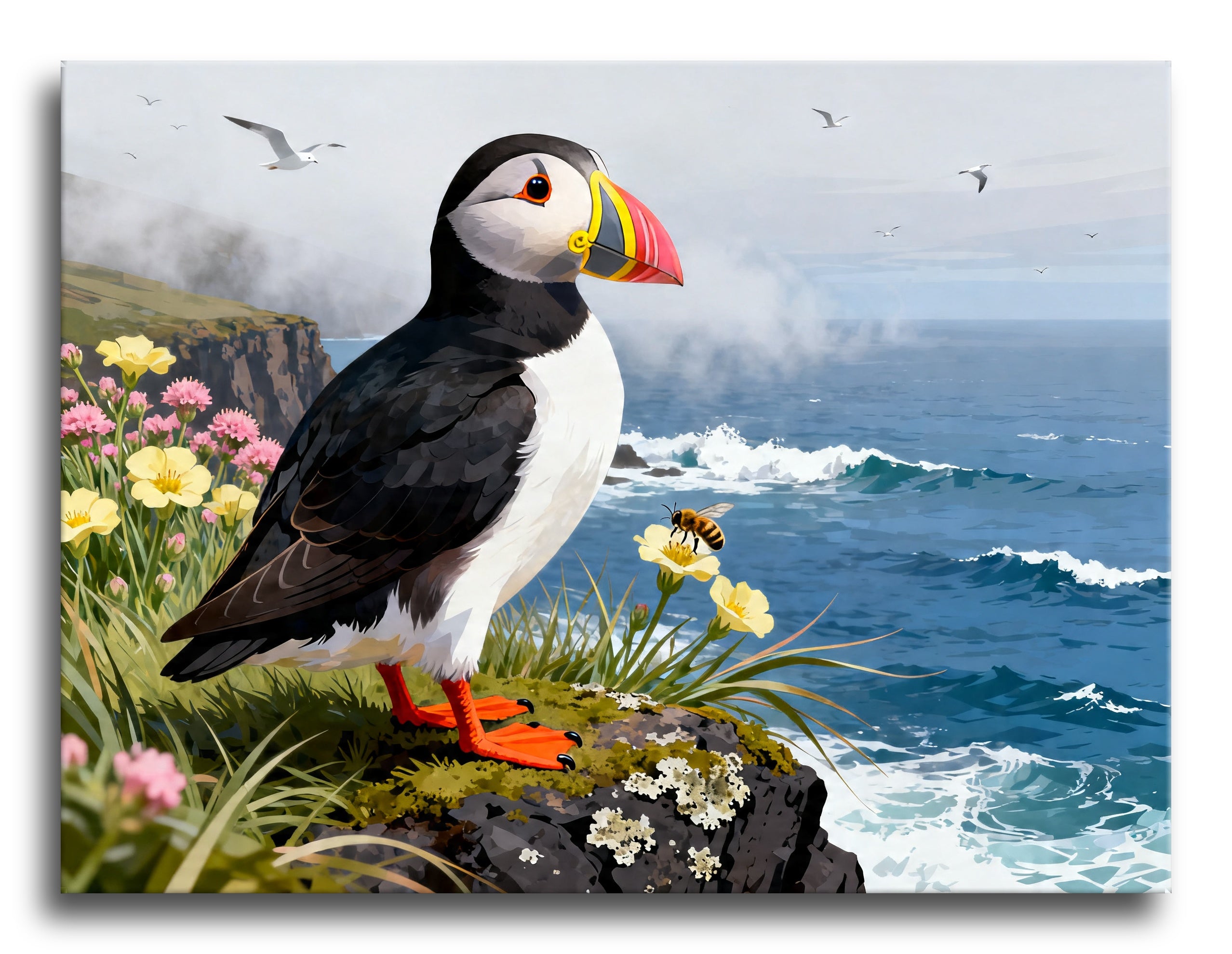 Cliffside Puffin framed preview