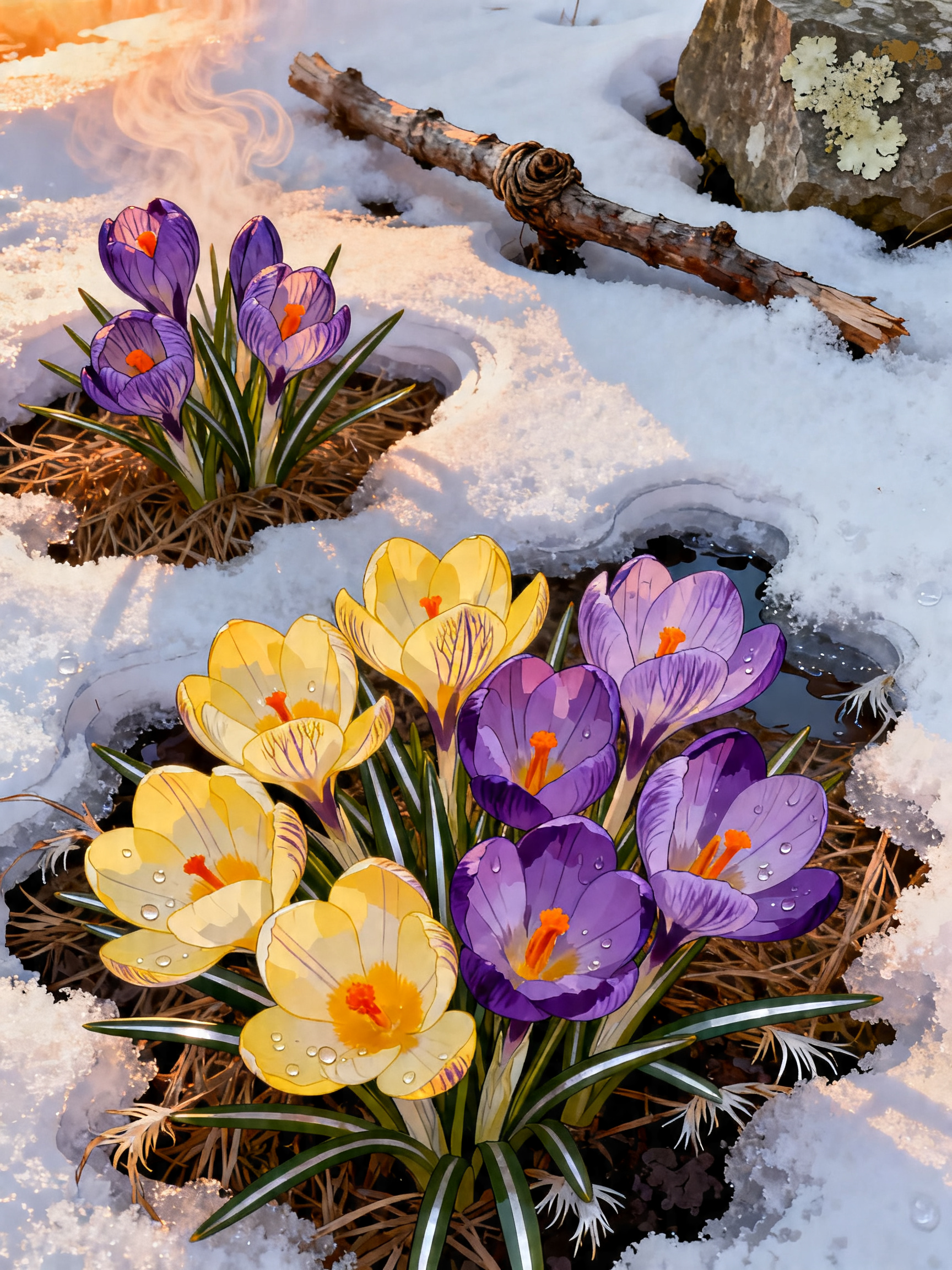 Crocus Snow Burst painting