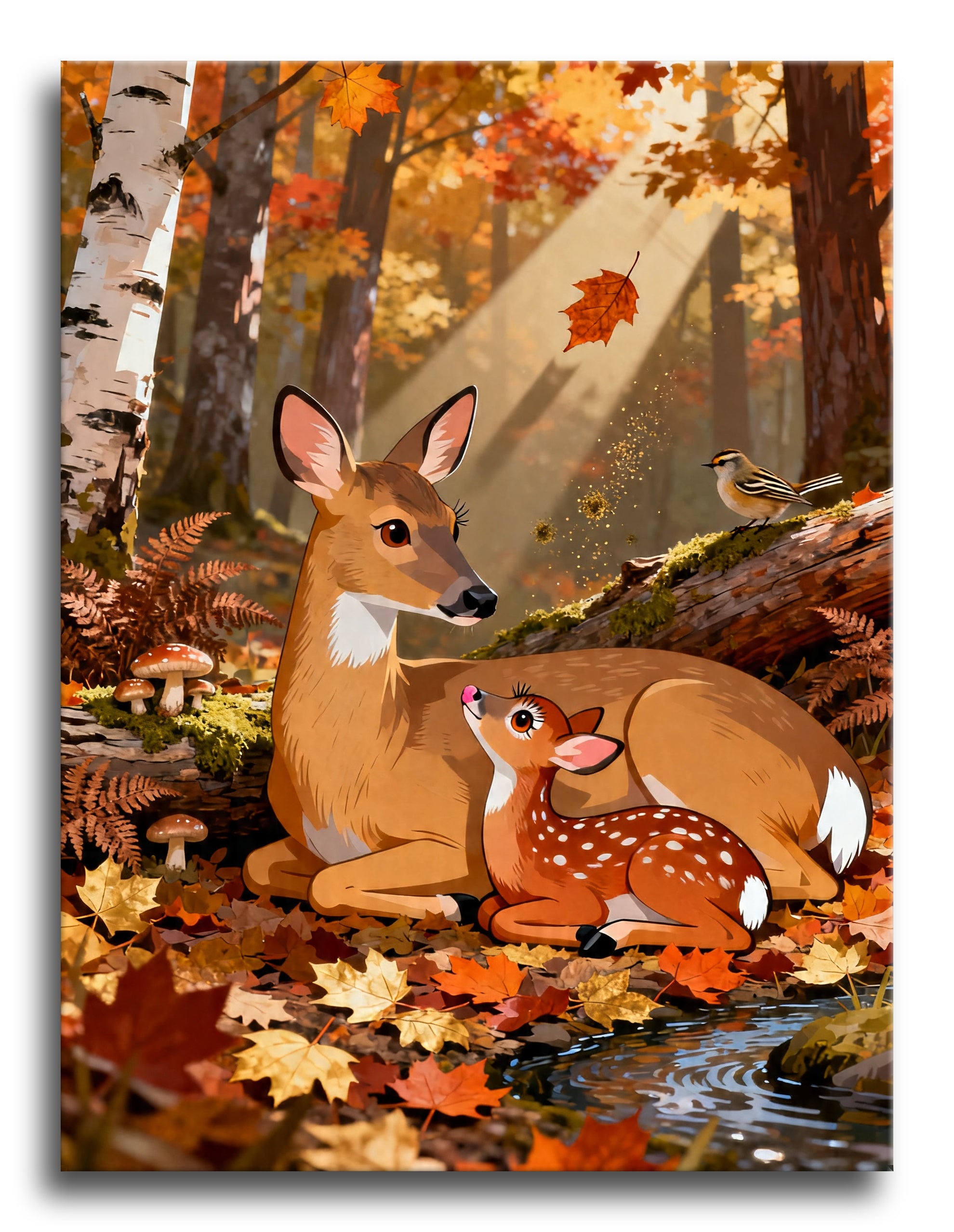 Doe Fawn Autumn framed preview