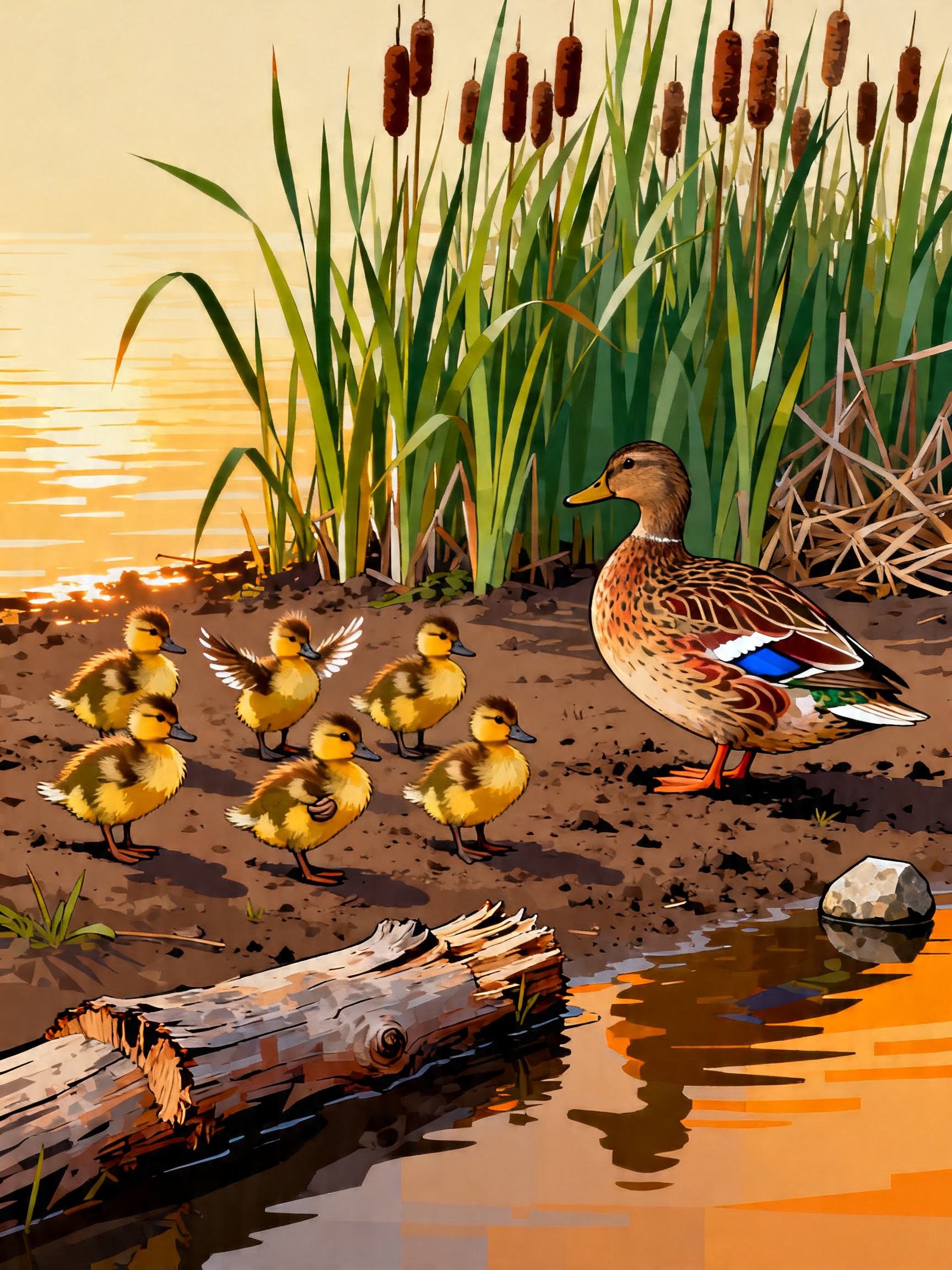 Duckling Parade painting