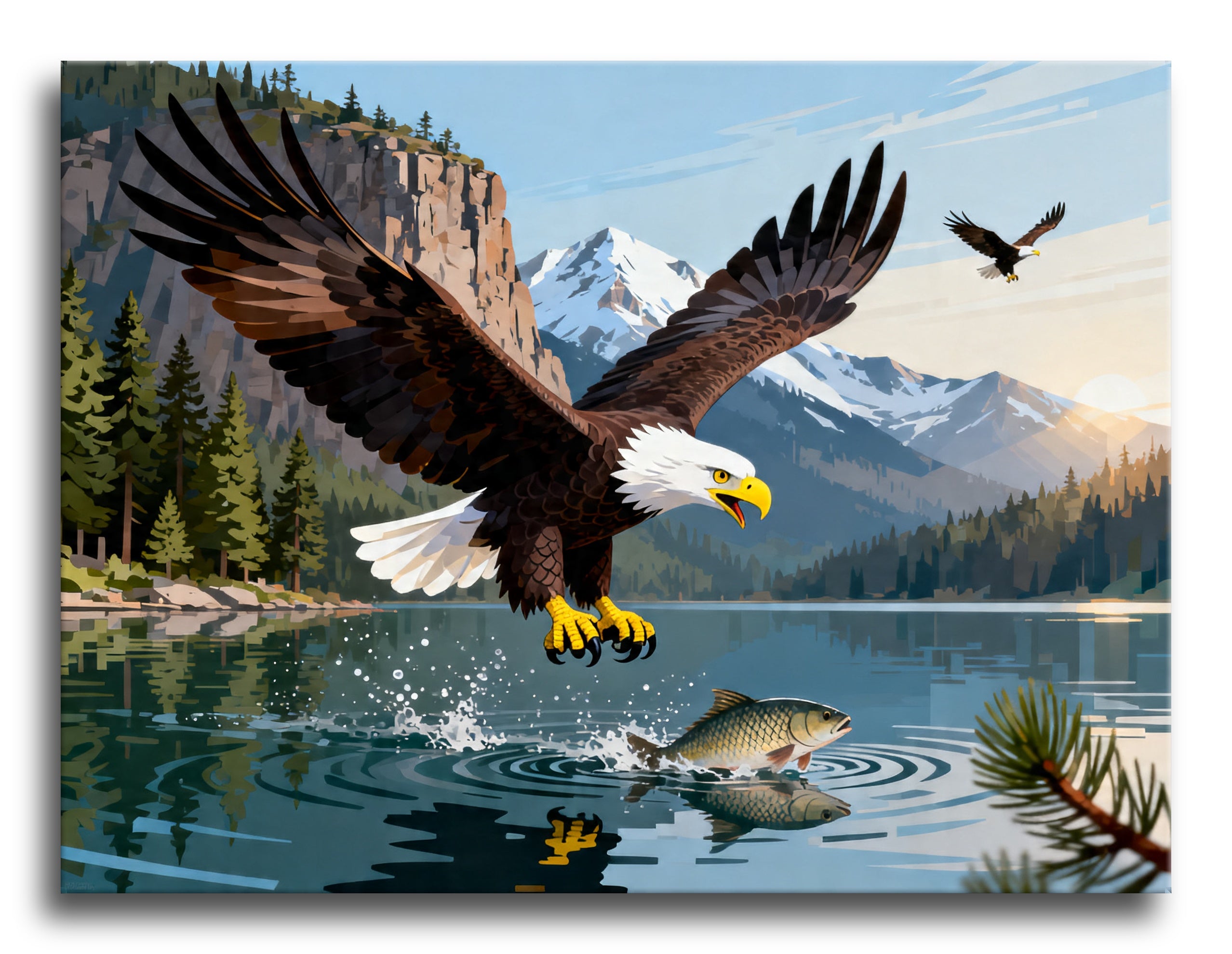 Eagle Fish Catch framed preview