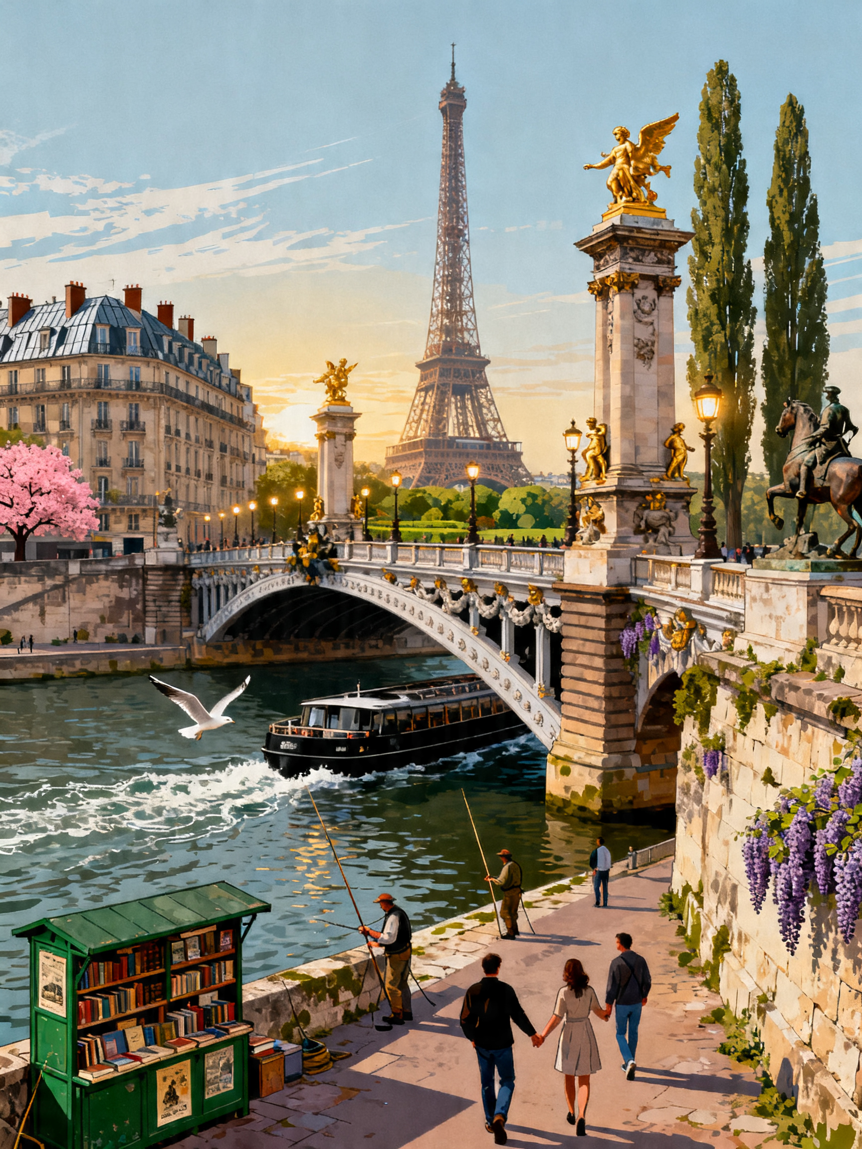Eiffel Seine Stroll painting
