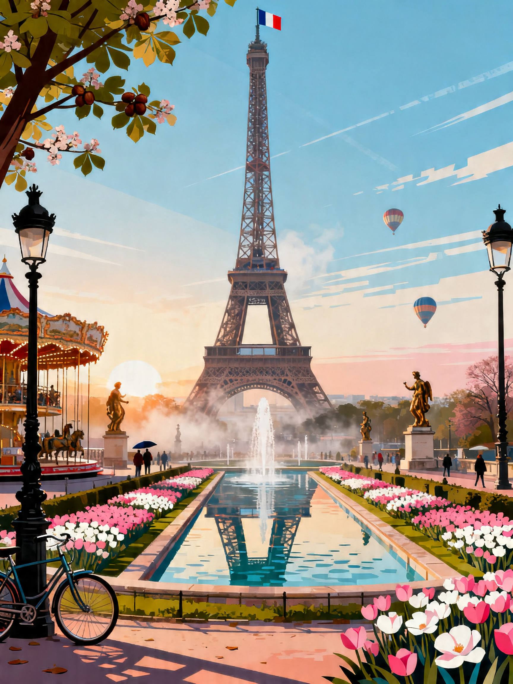 Eiffel Tulip Morning painting