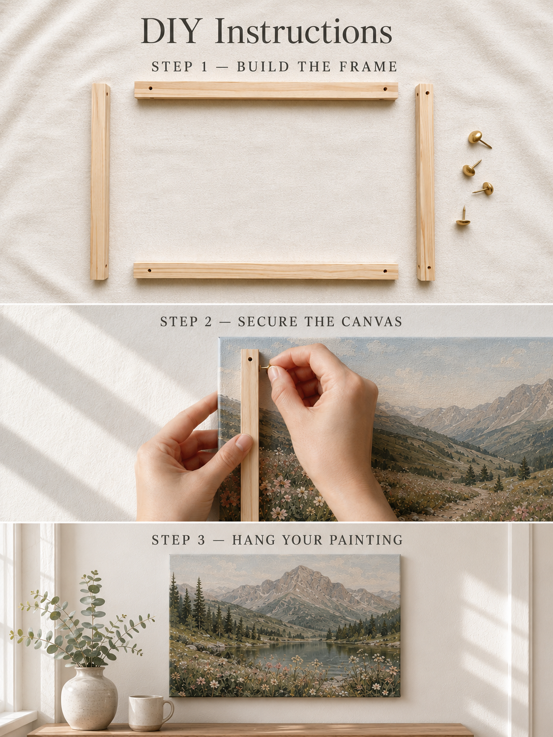 DIY Instructions - how to assemble your Escape By Numbers canvas frame