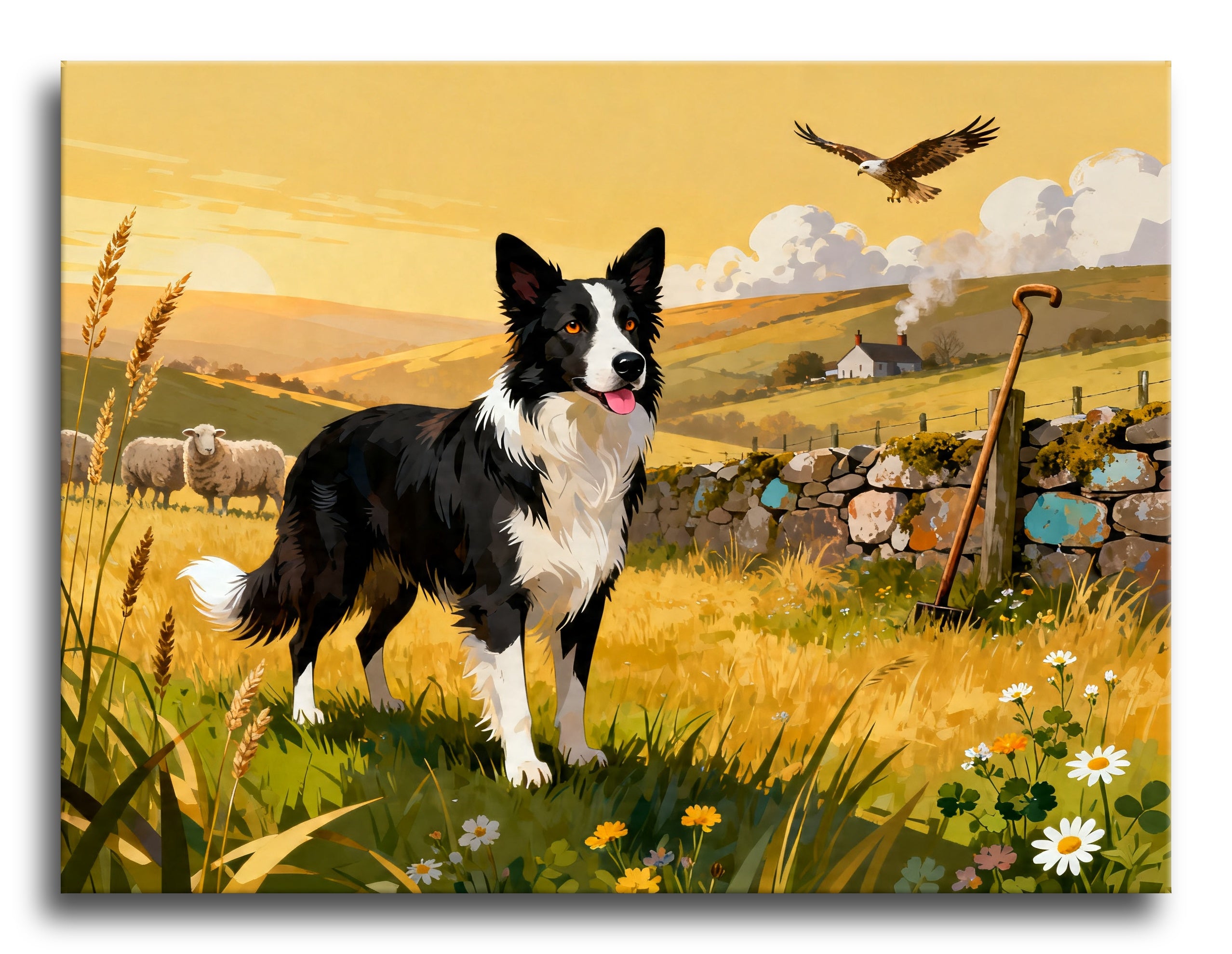 Focused Border Collie framed preview