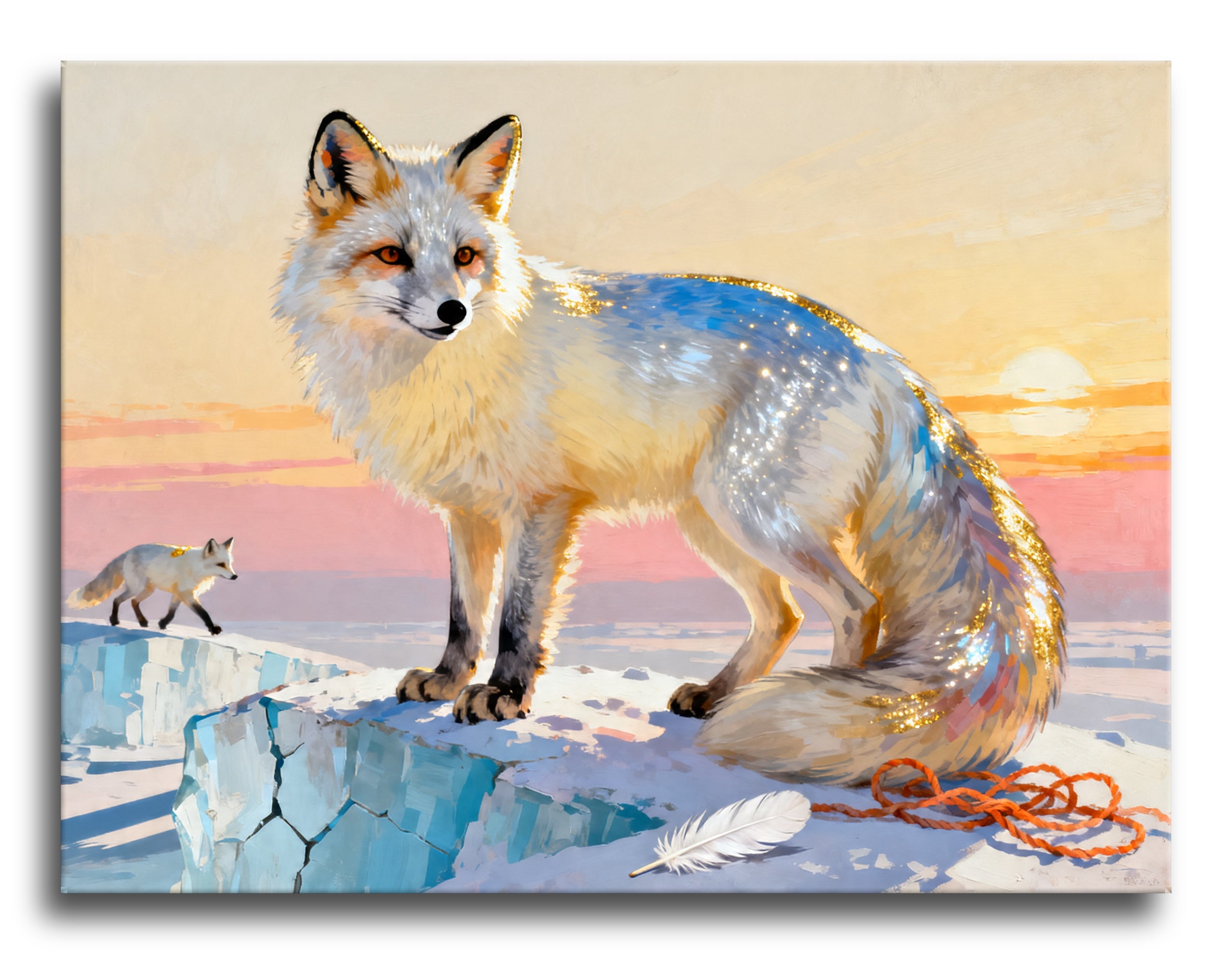 Golden Arctic Fox framed preview