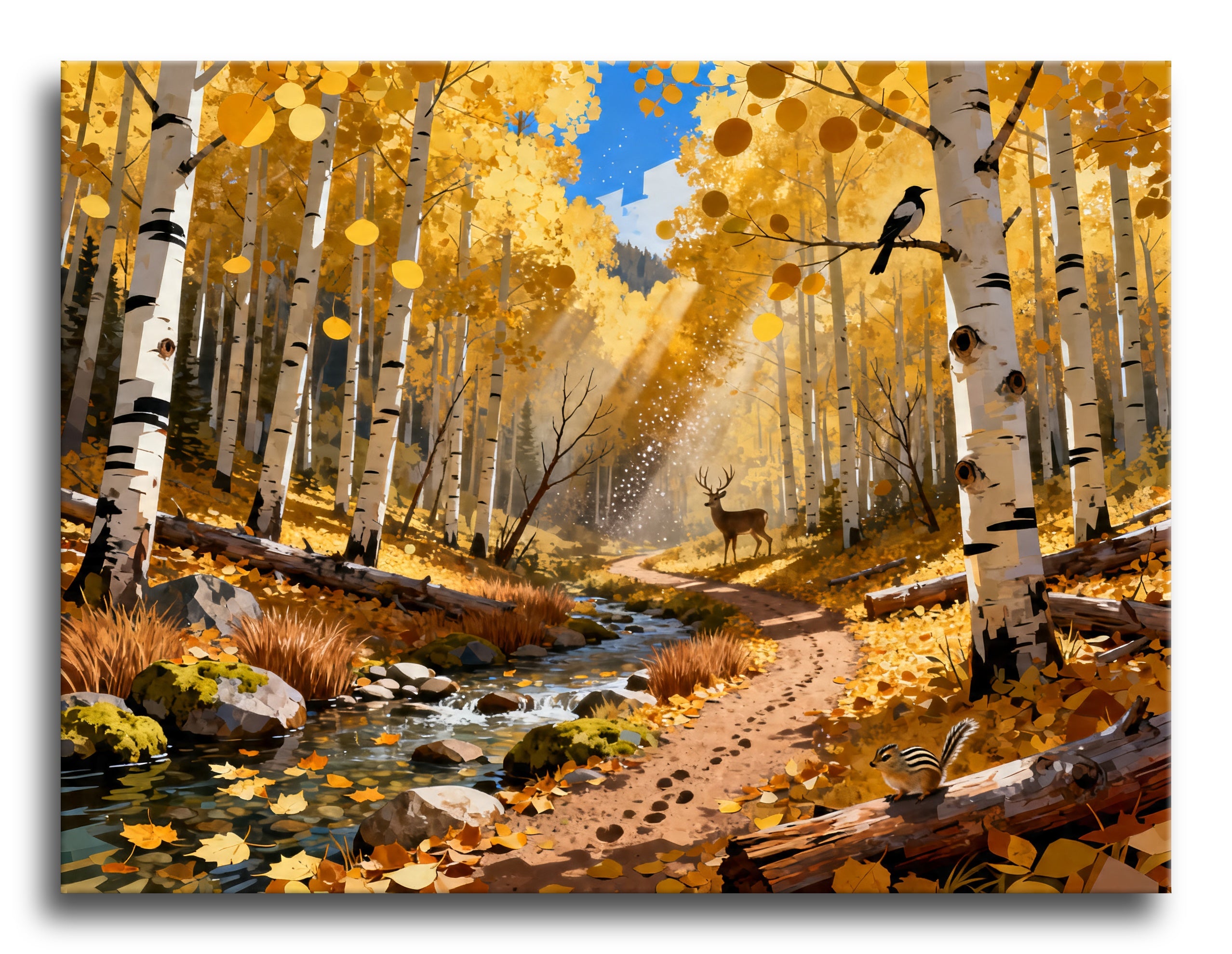 Golden Aspen Deer framed preview