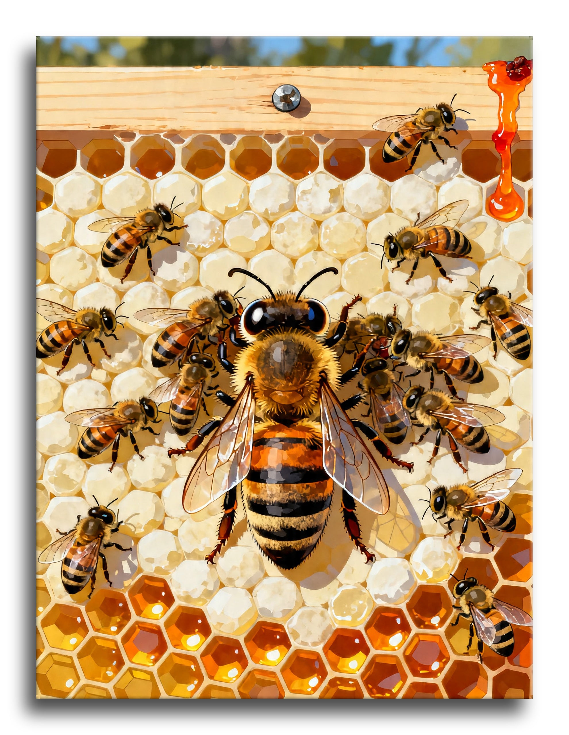 Golden Bee Honeycomb framed preview
