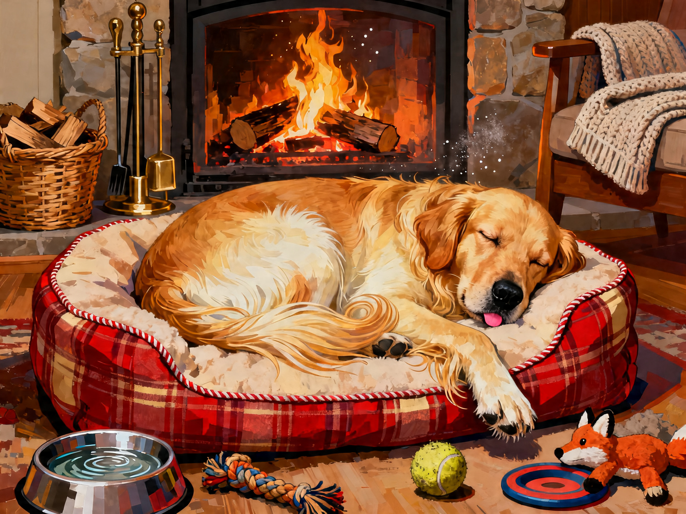 Golden Dream Bed painting