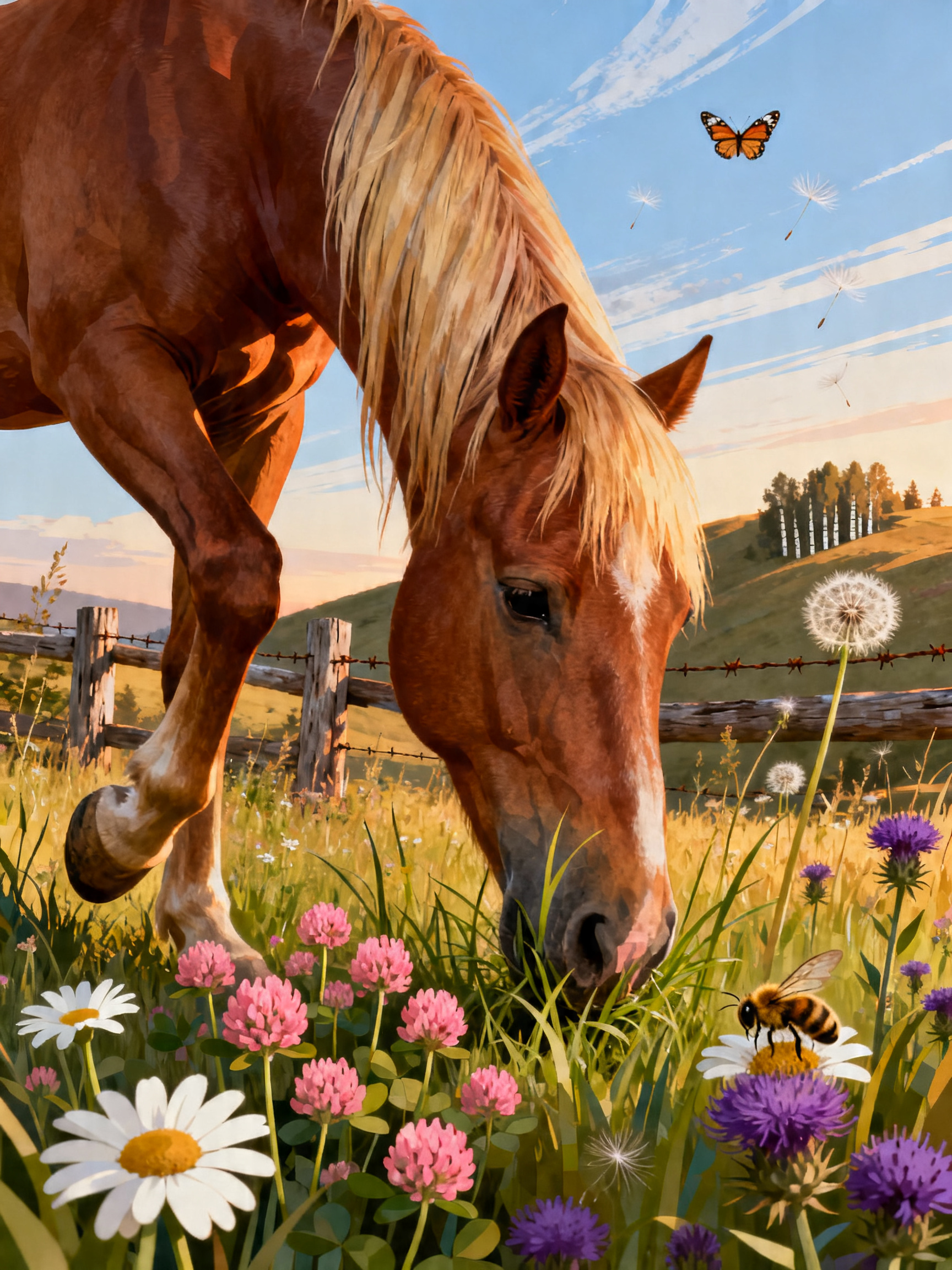 Horse In Clover painting