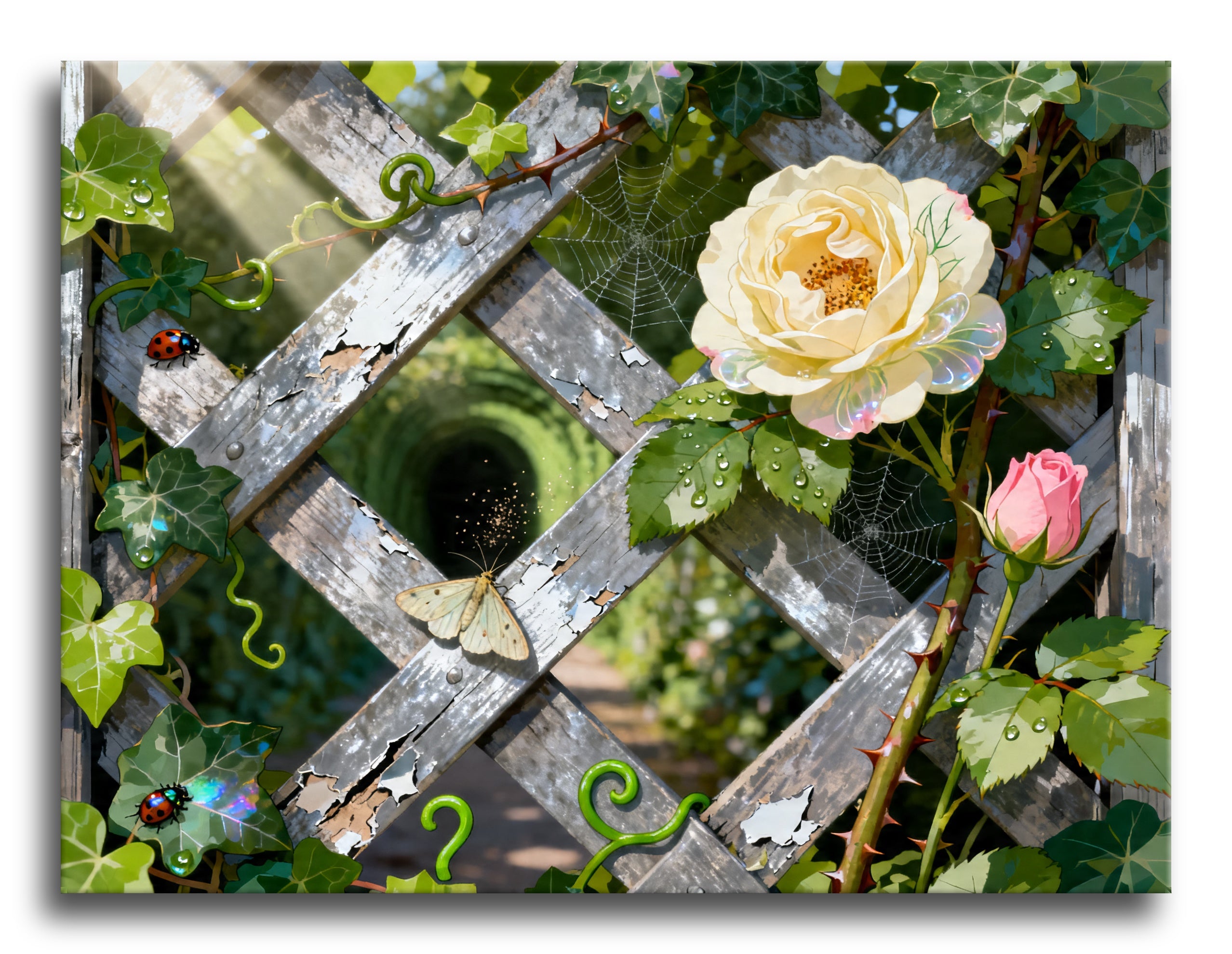 Ivy Trellis Rose framed preview