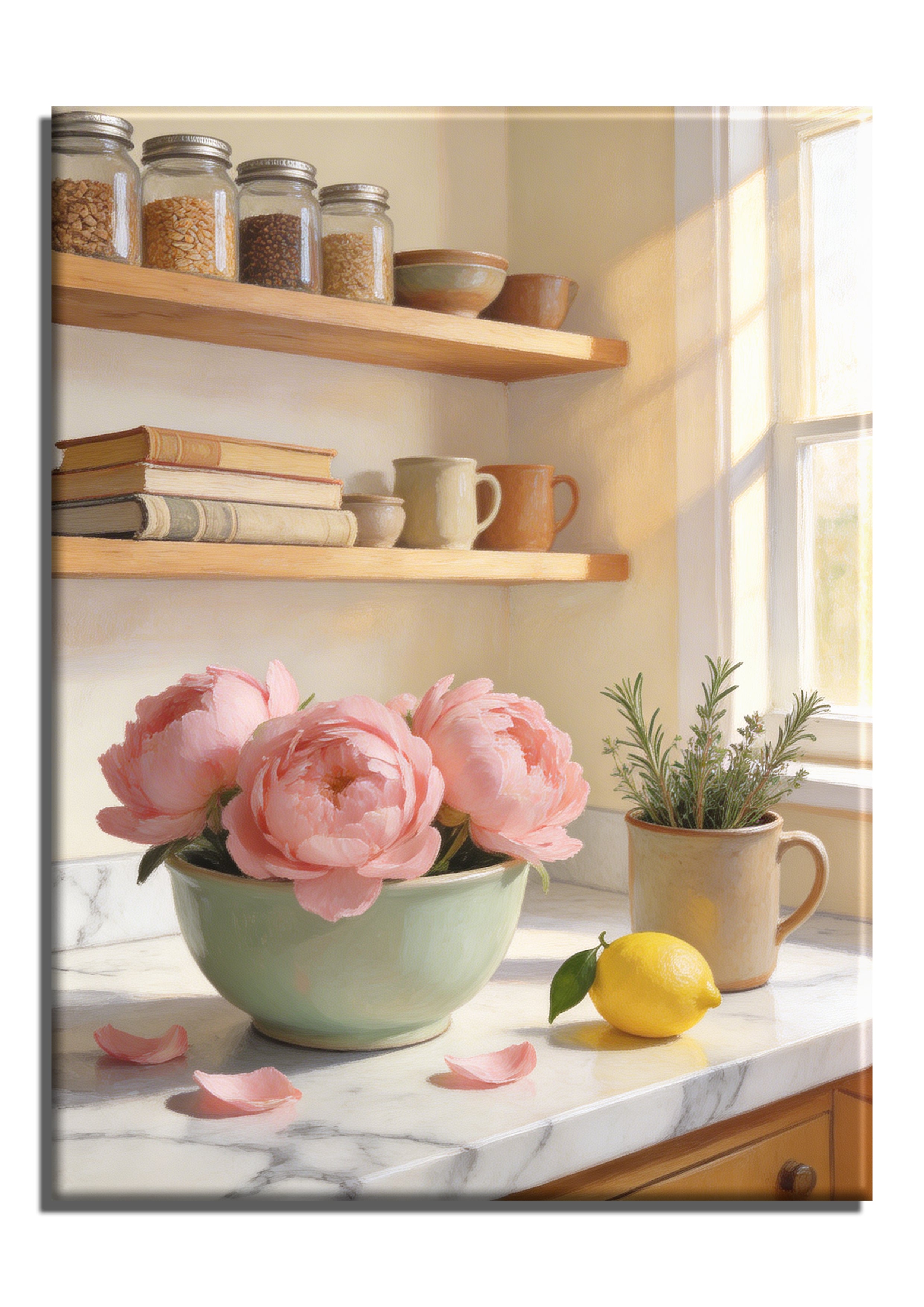 Kitchen Counter Peonies