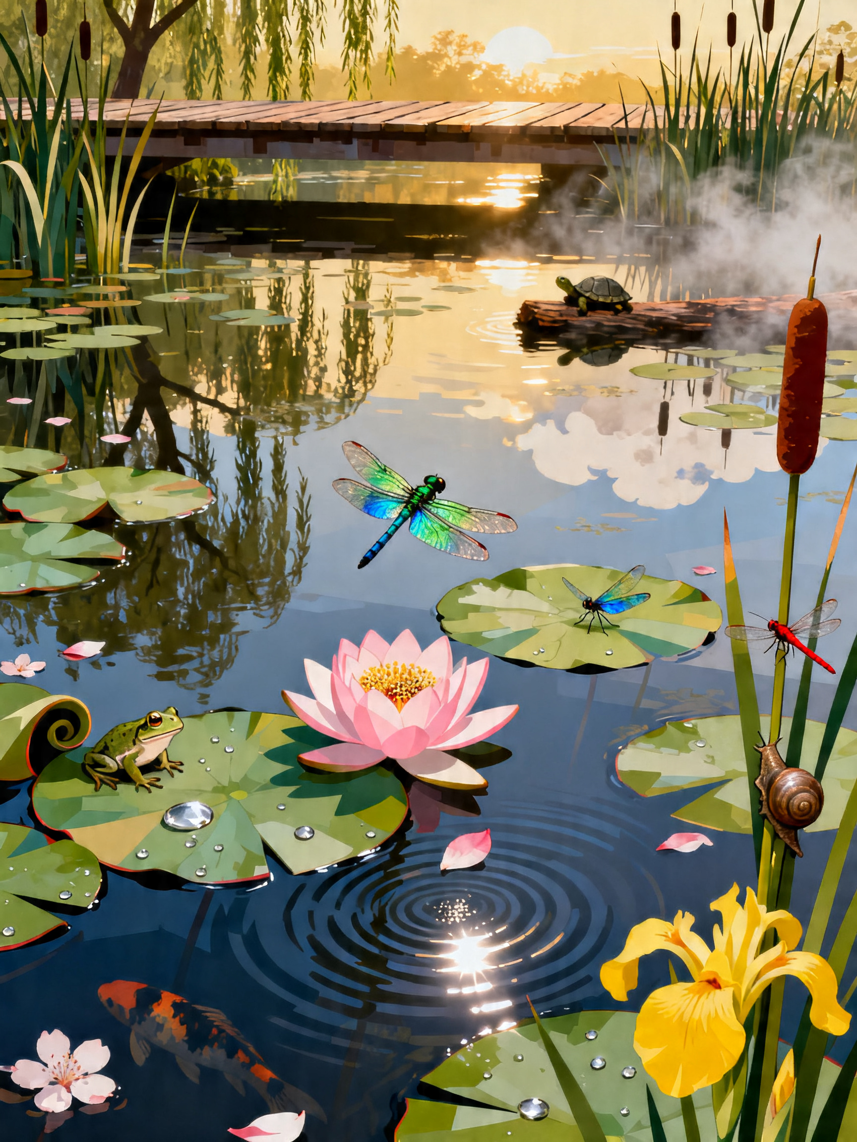 Lily Pond Morning painting