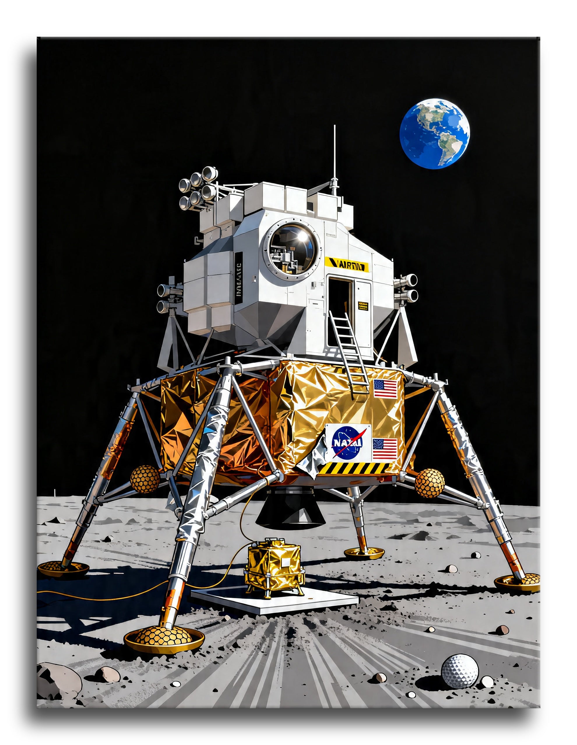 Lunar Lander Earth framed preview
