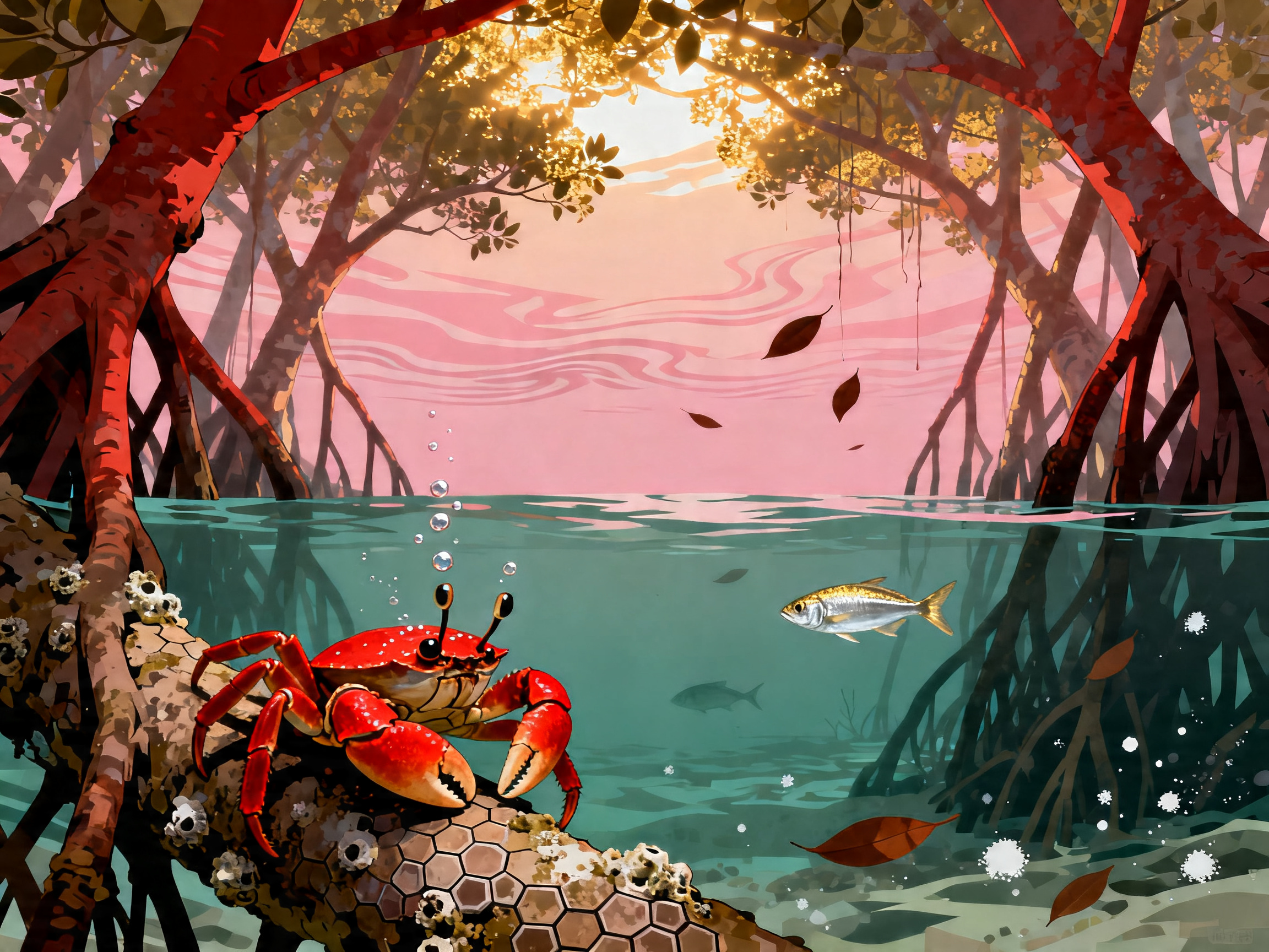 Mangrove Crab Dawn painting