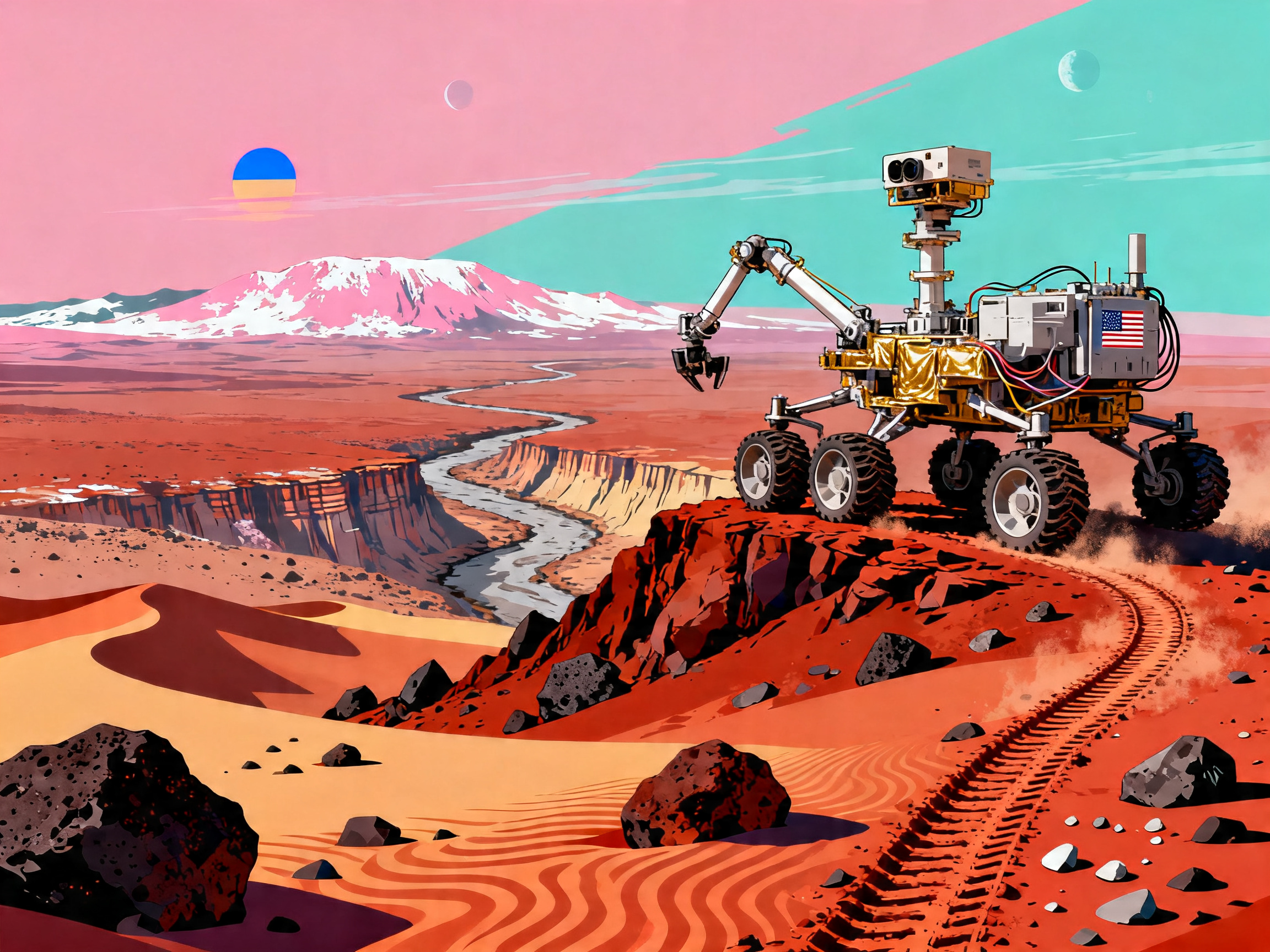 Mars Canyon Rover painting