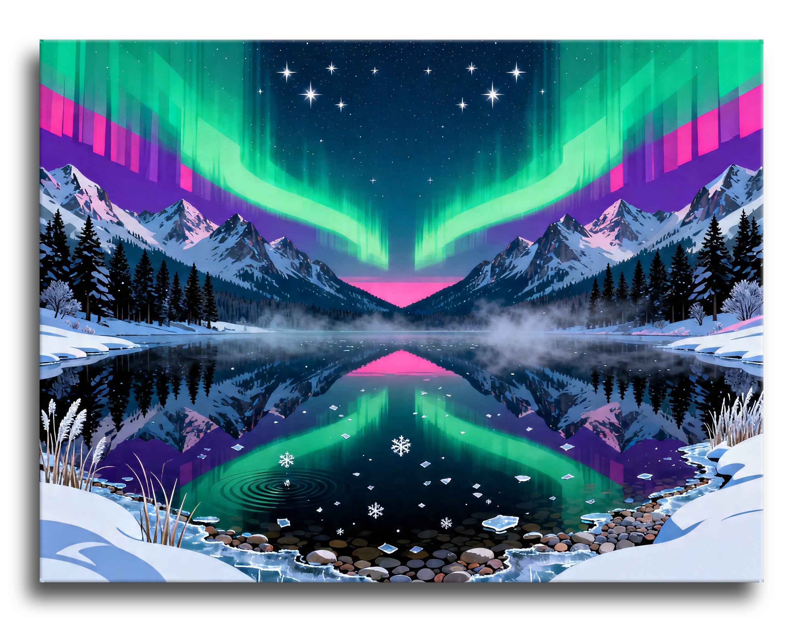 Mirror Lake Aurora framed preview