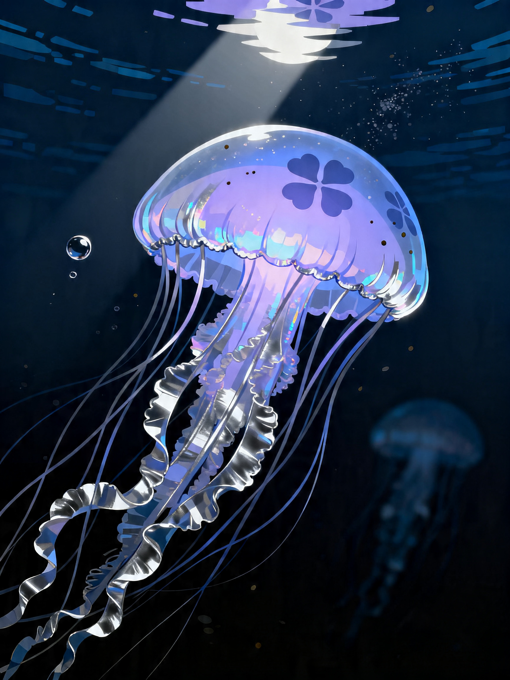 Moonlit Jellyfish painting