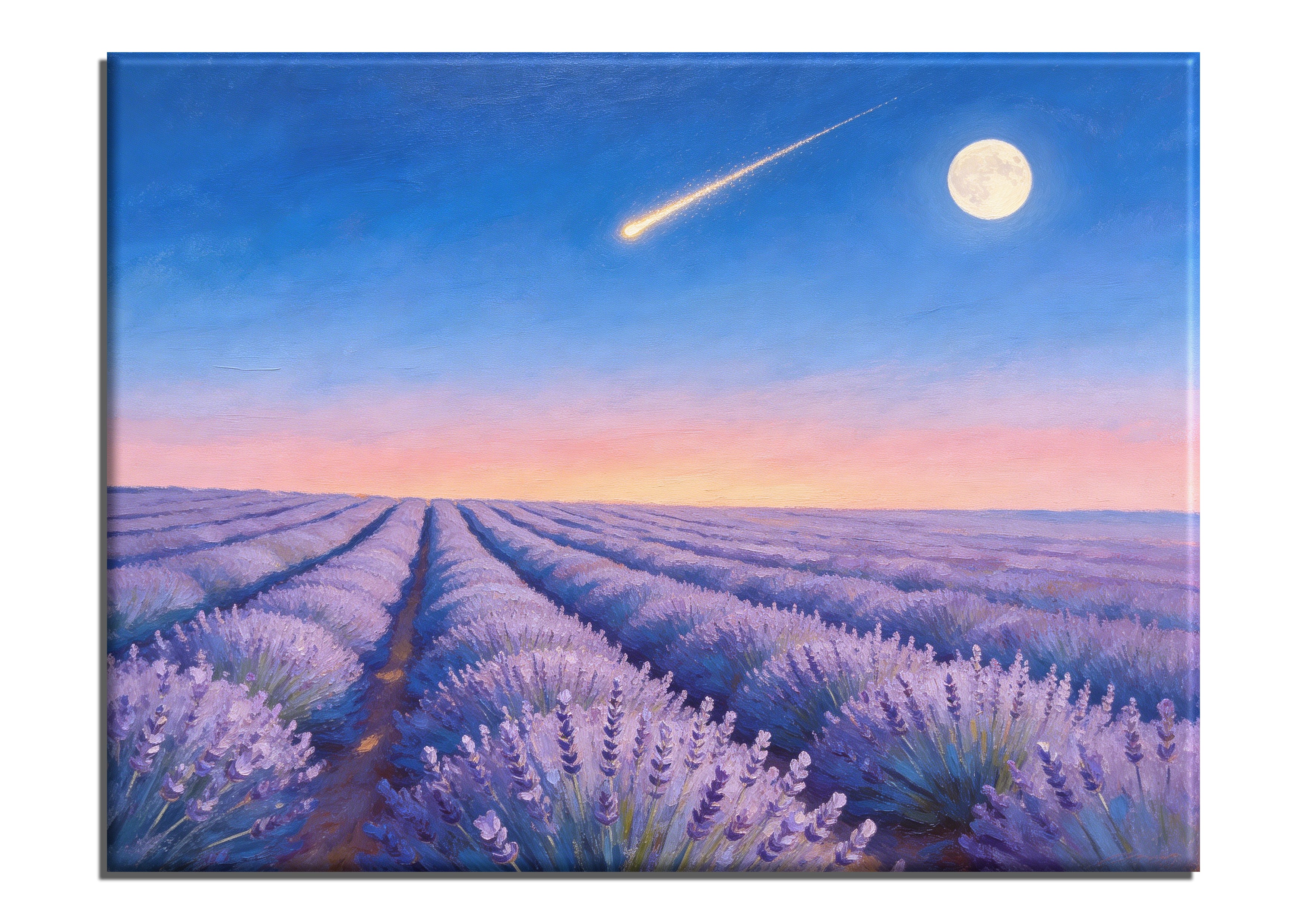 Moonlit Lavender Field