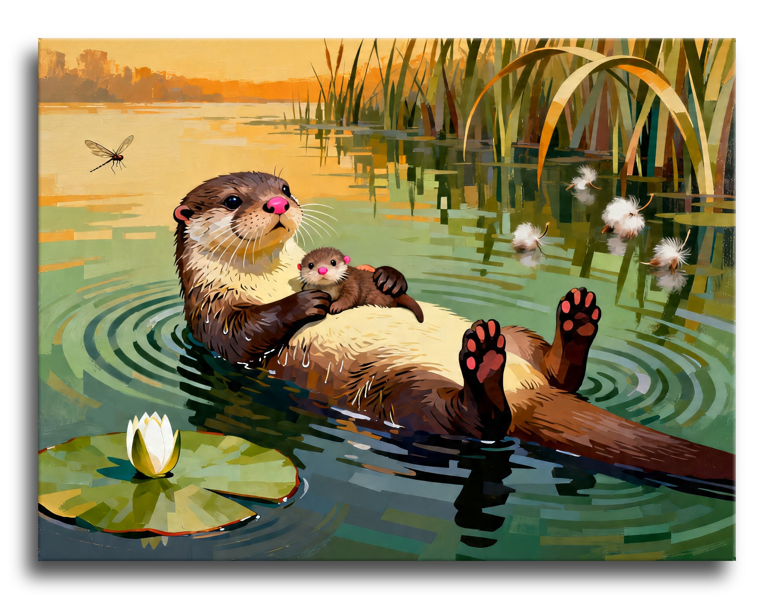 Otter Baby Float framed preview