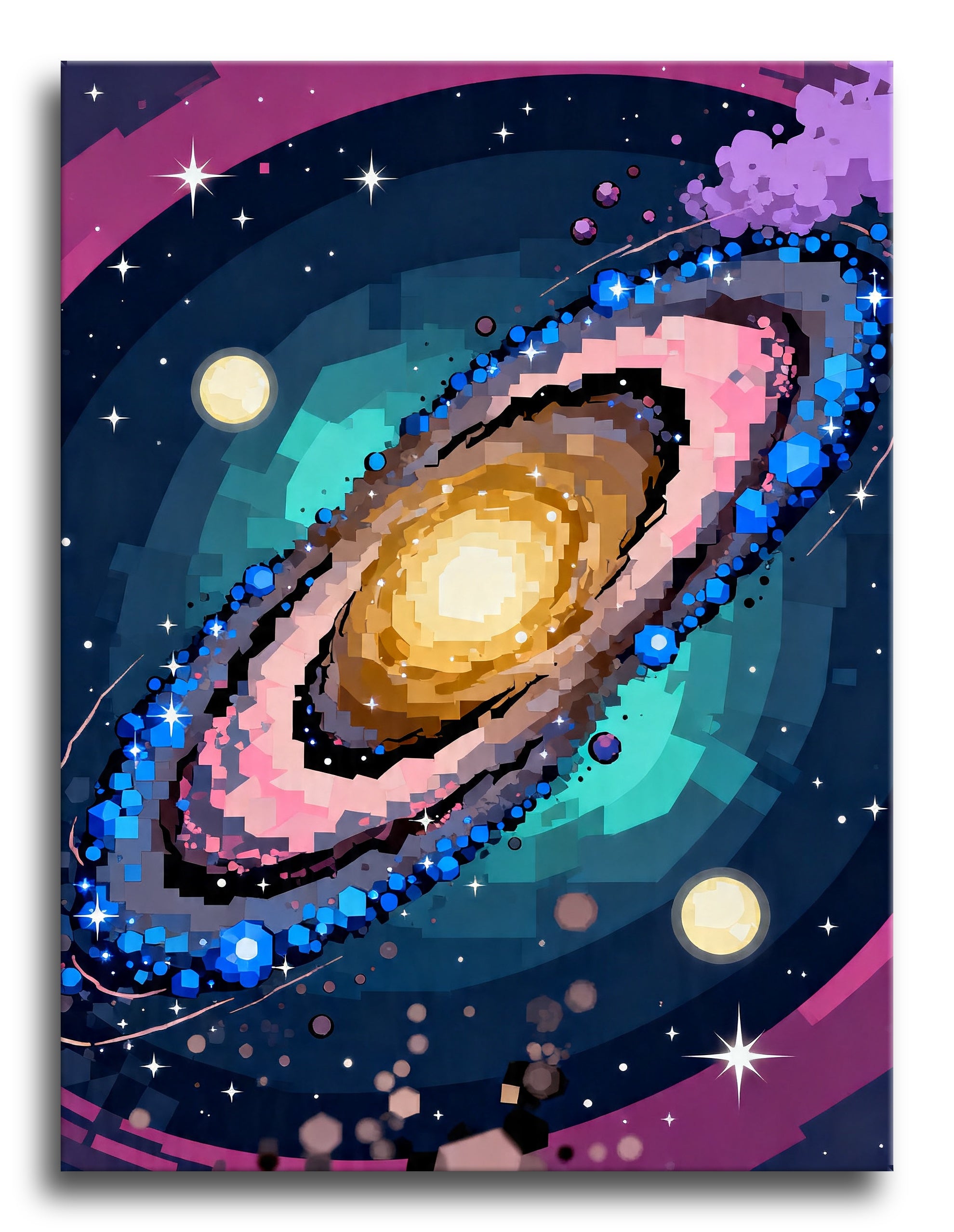Pixel Galaxy Spiral framed preview