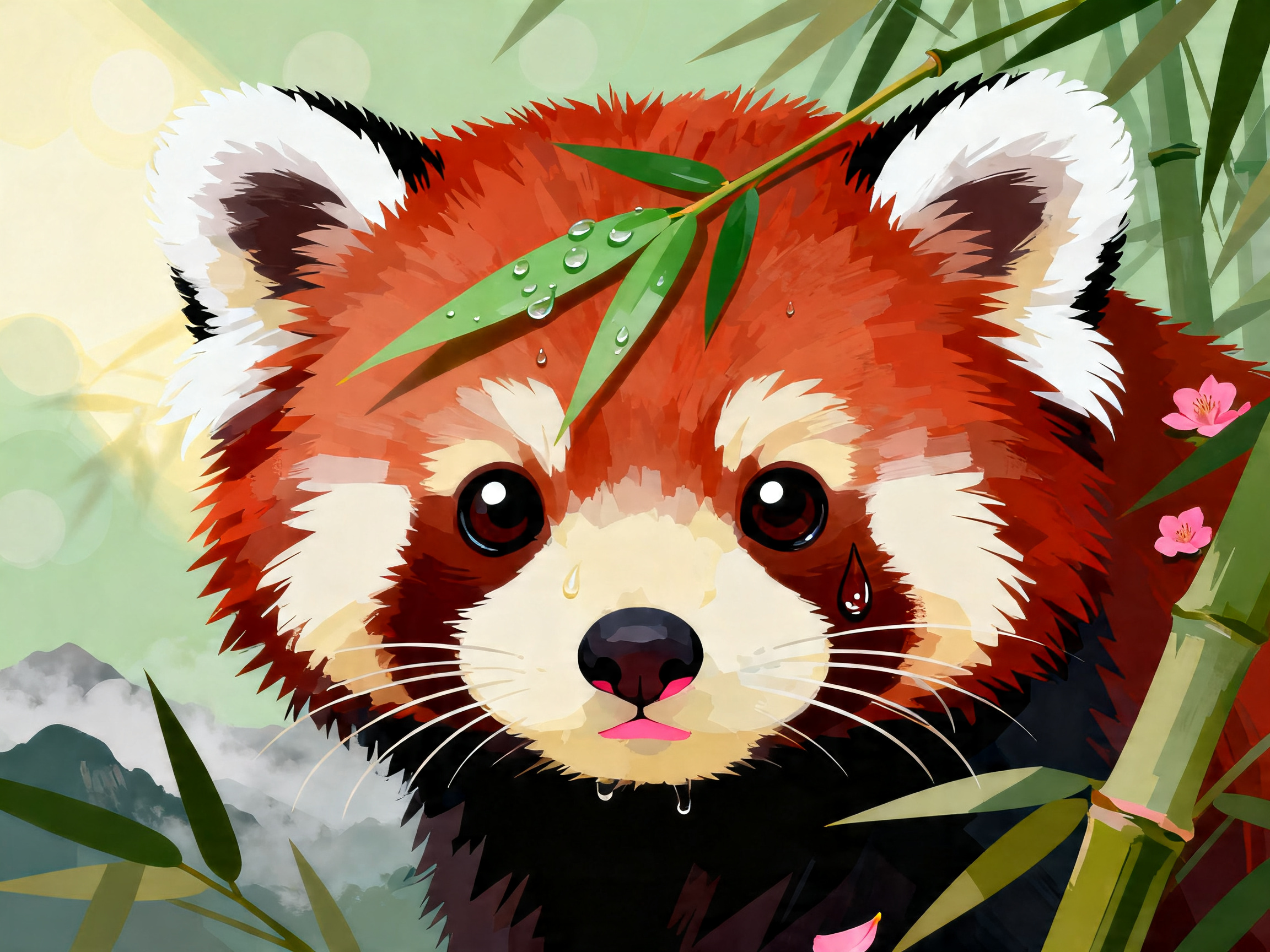 Red Panda Portrait painting