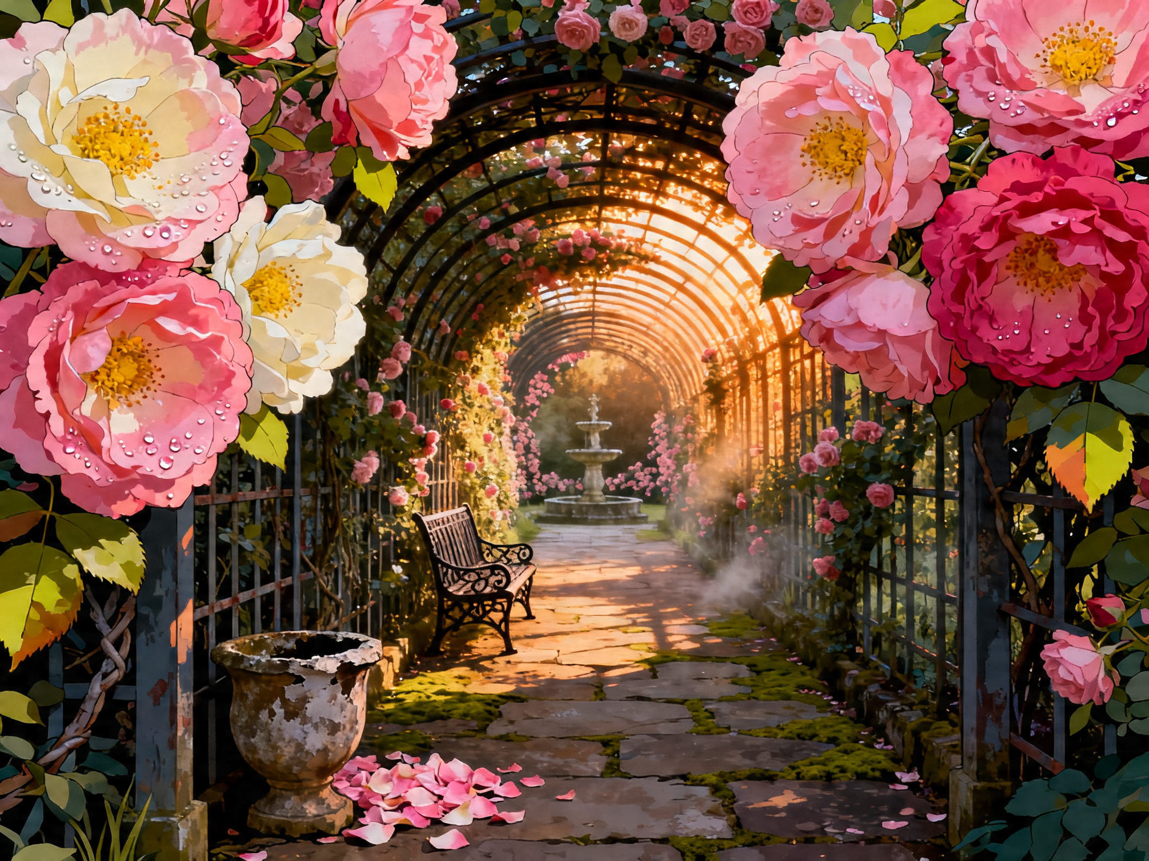 Rose Canopy Walk painting