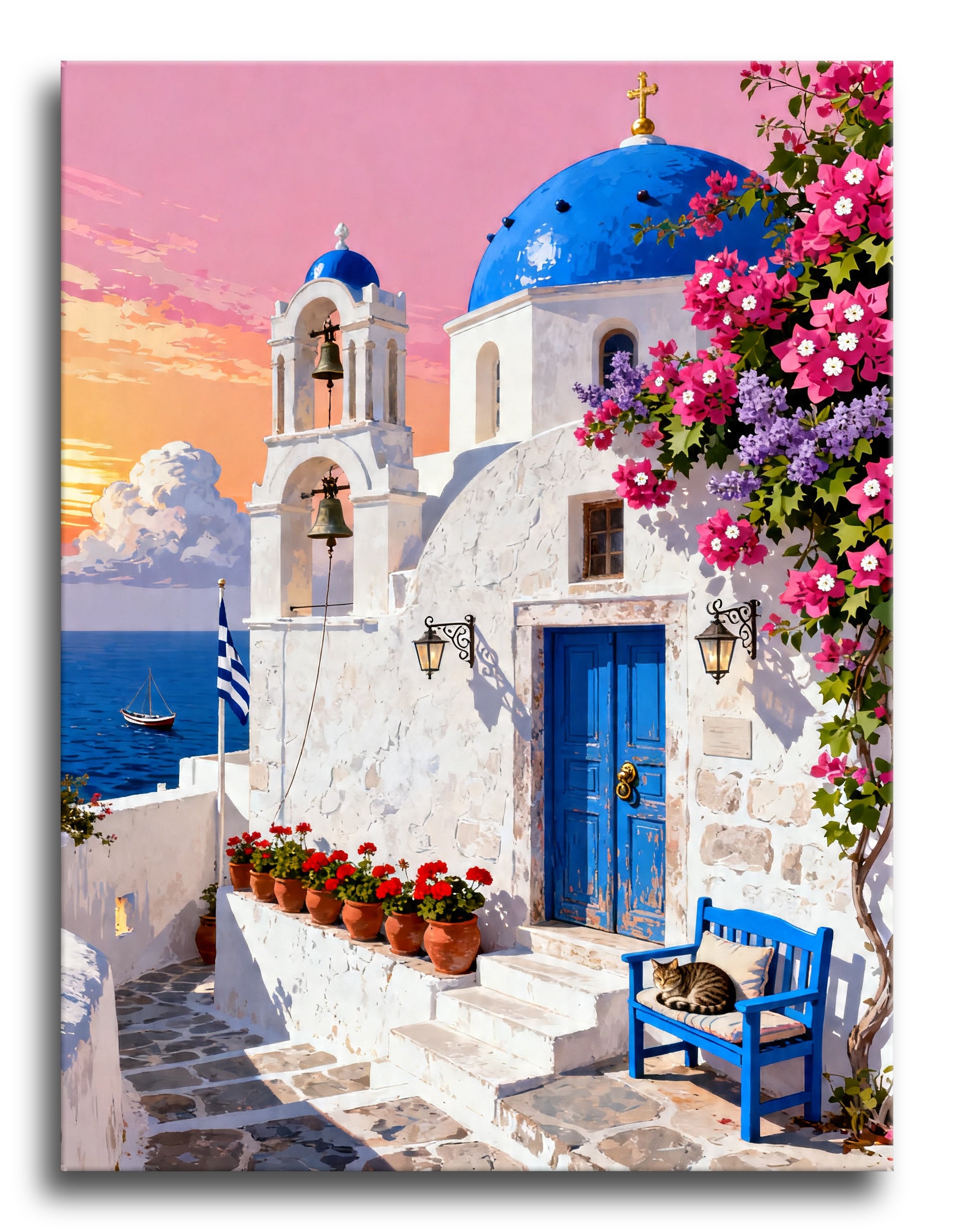 Santorini Bell Tower framed preview