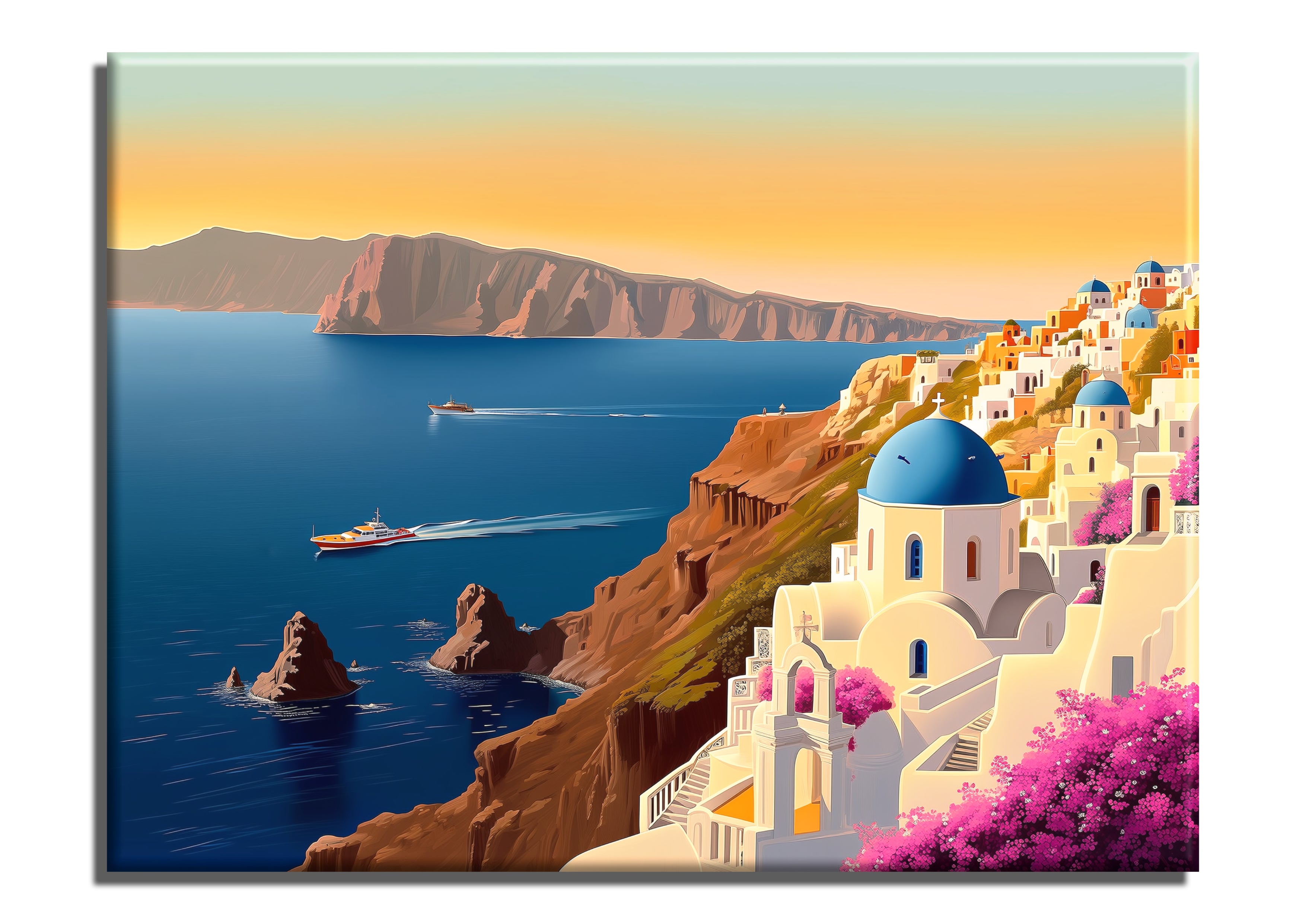 Santorini Blue Domes