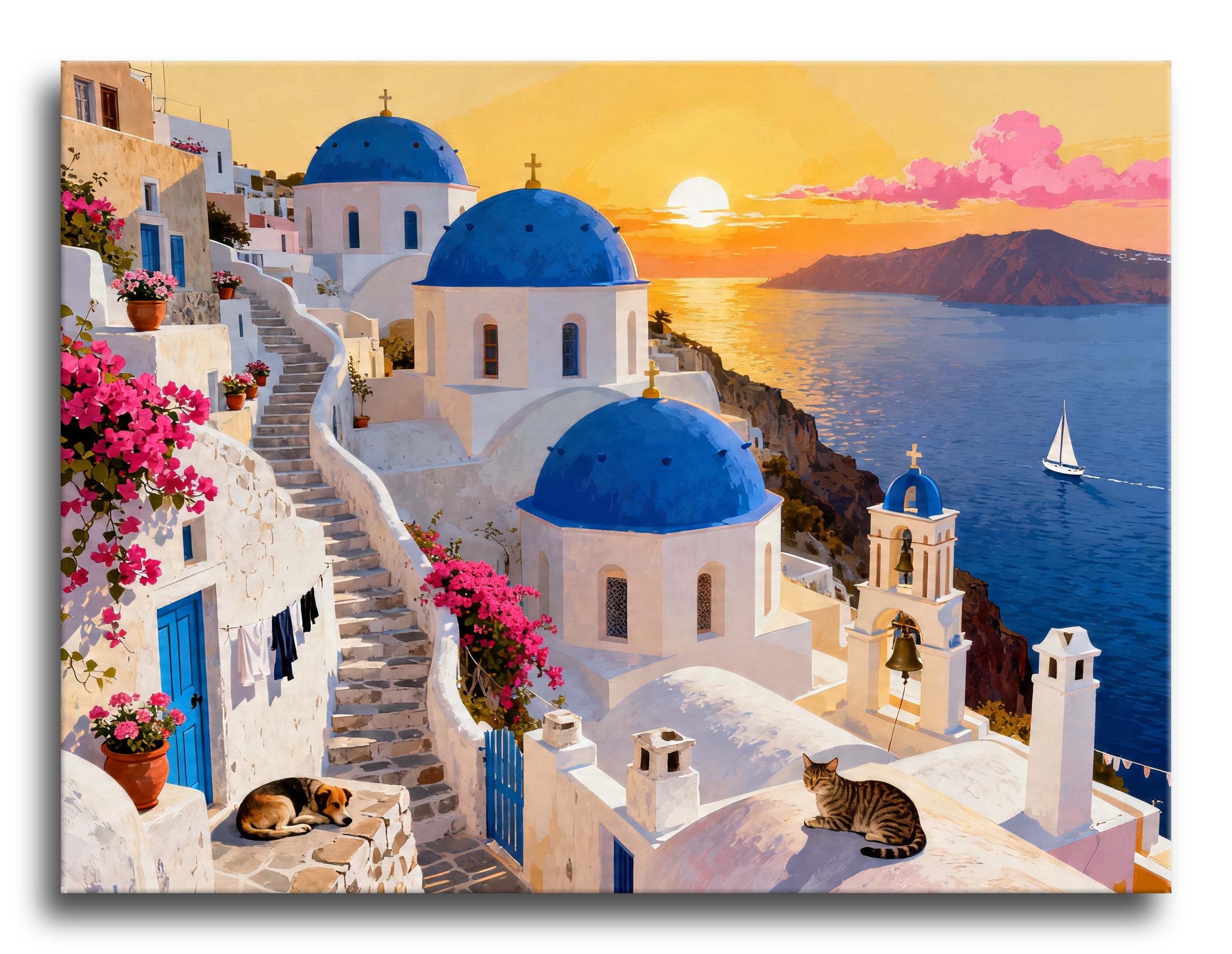 Santorini Twilight Domes framed preview