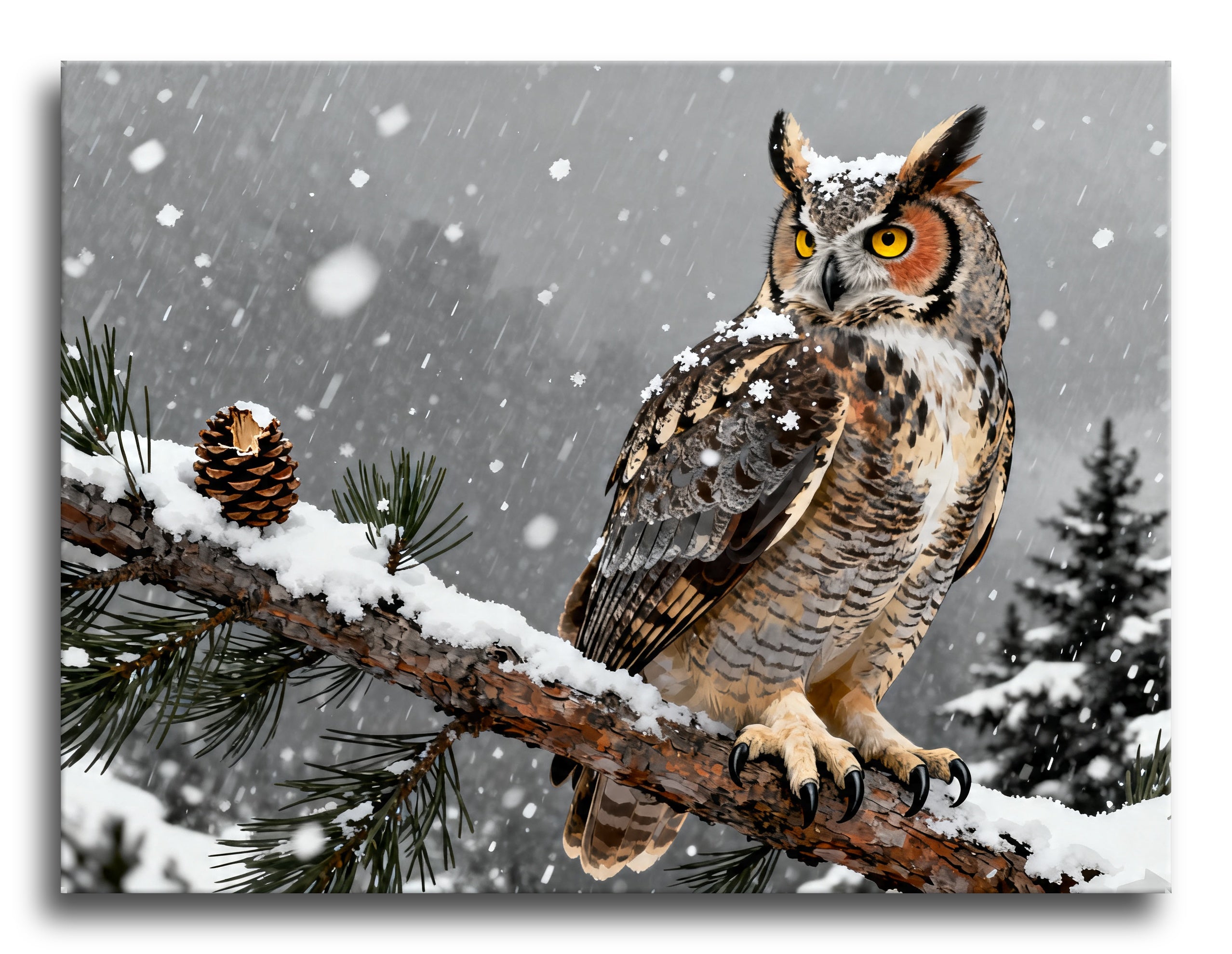 Snowstorm Owl framed preview