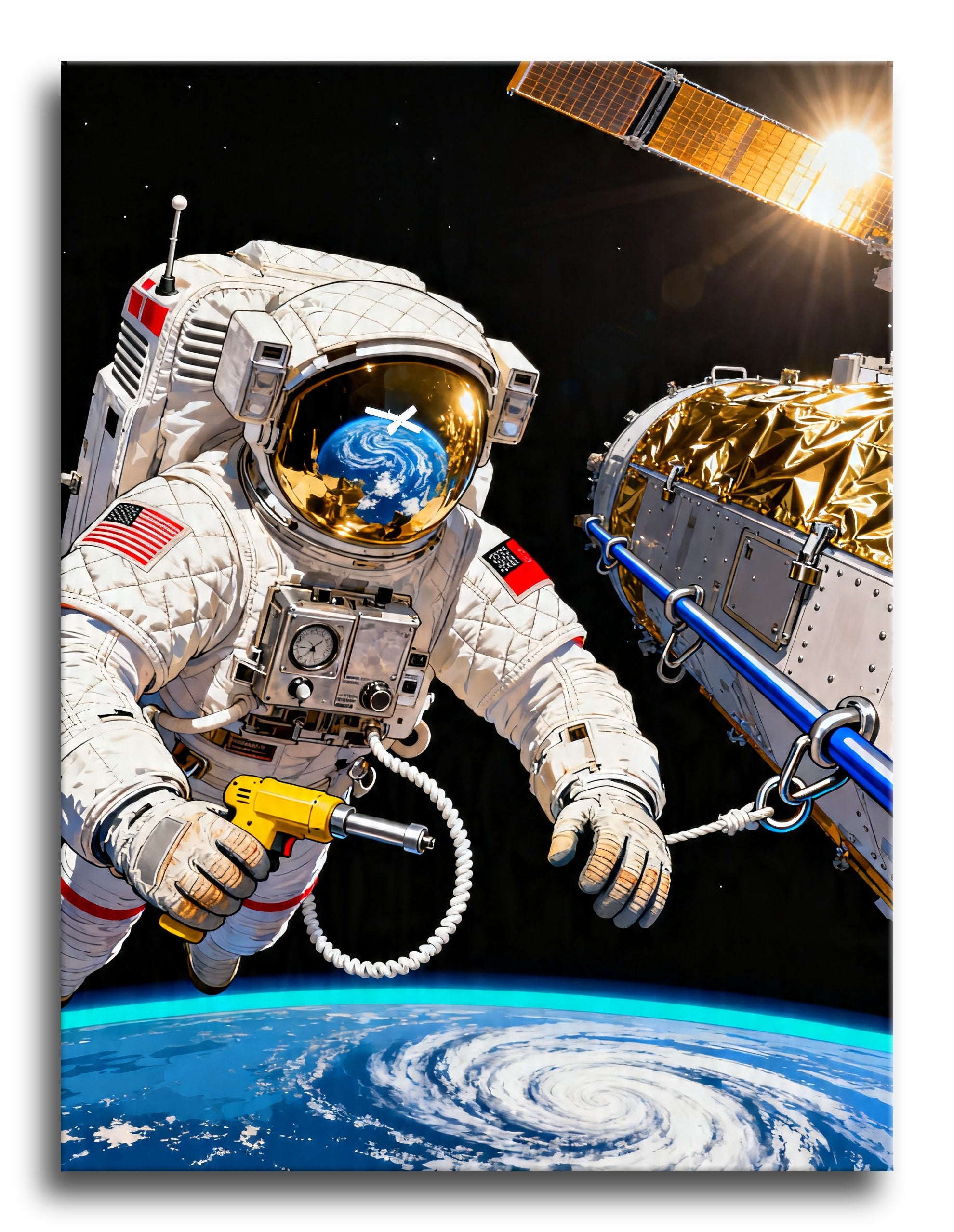 Spacewalk Above Earth framed preview