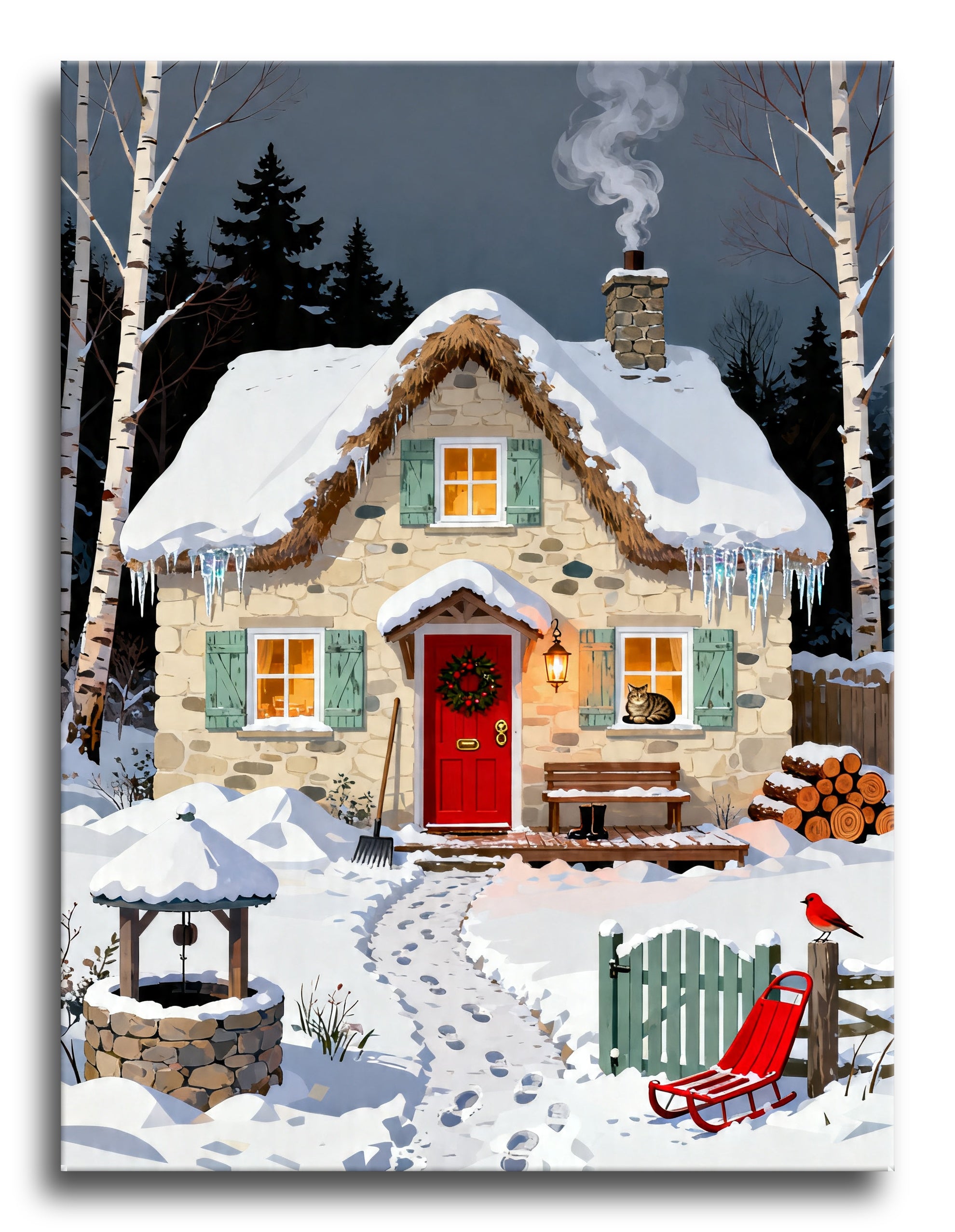 Stone Cottage Wreath framed preview