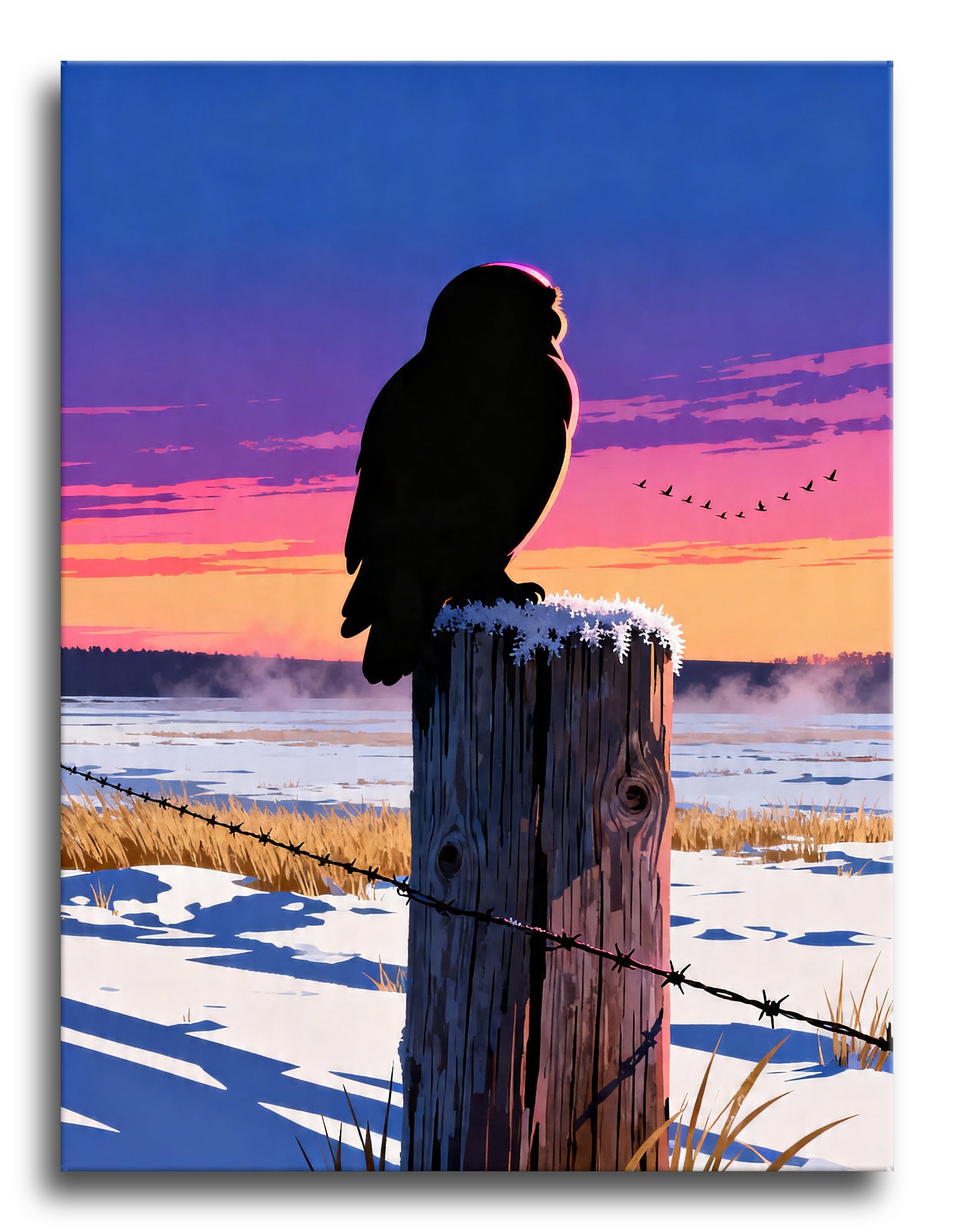 Sunset Owl Silhouette framed preview