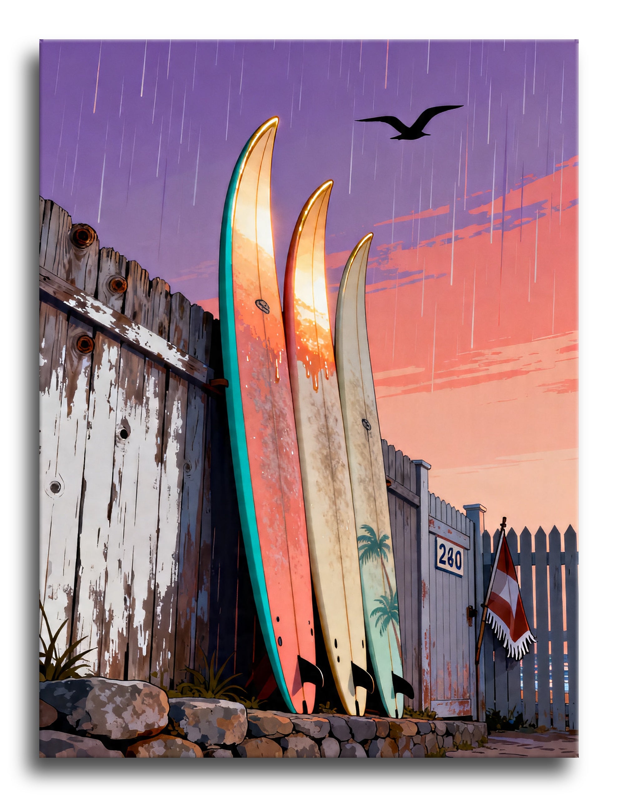 Sunset Surf Trio framed preview