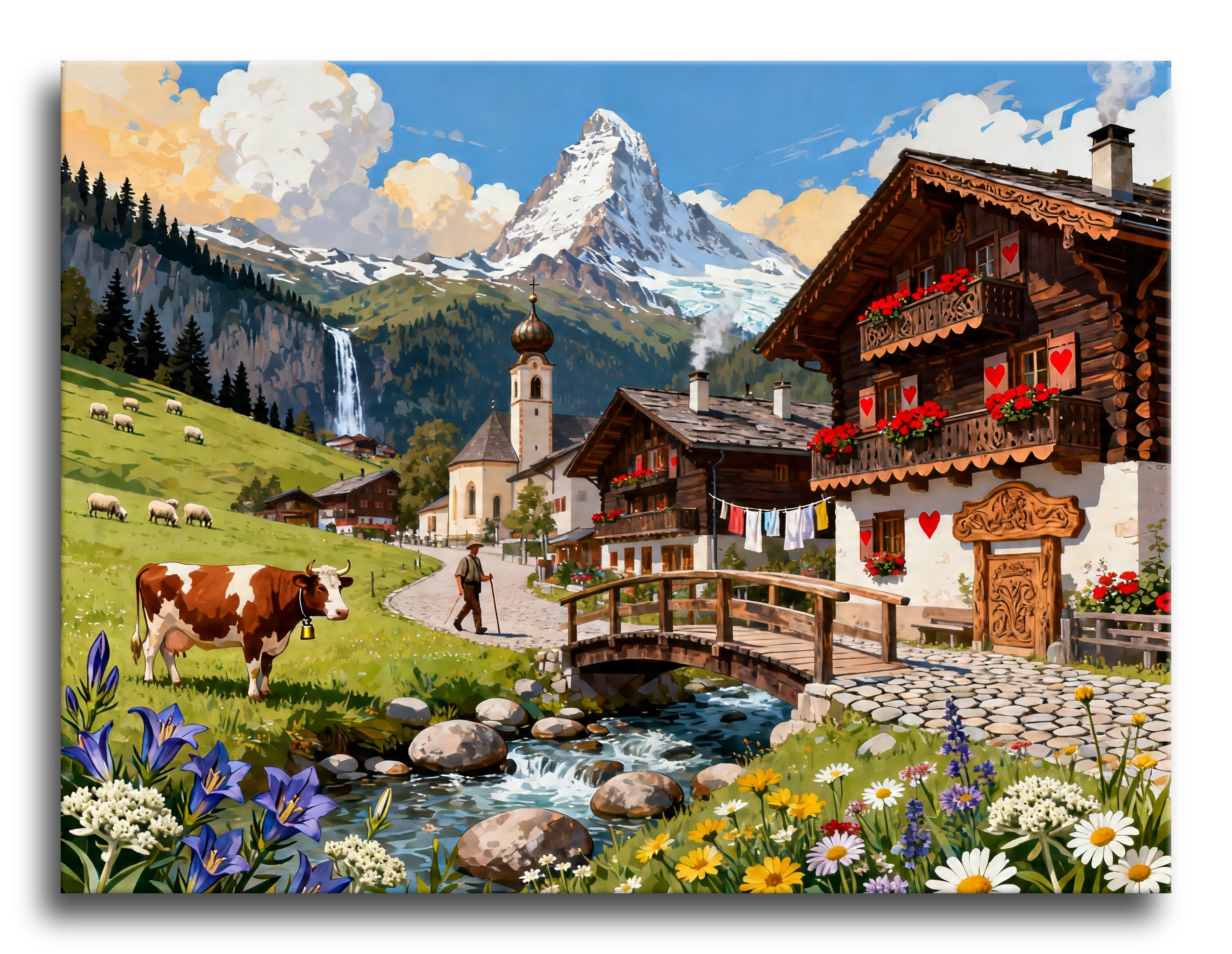 Swiss Alpine Village framed preview