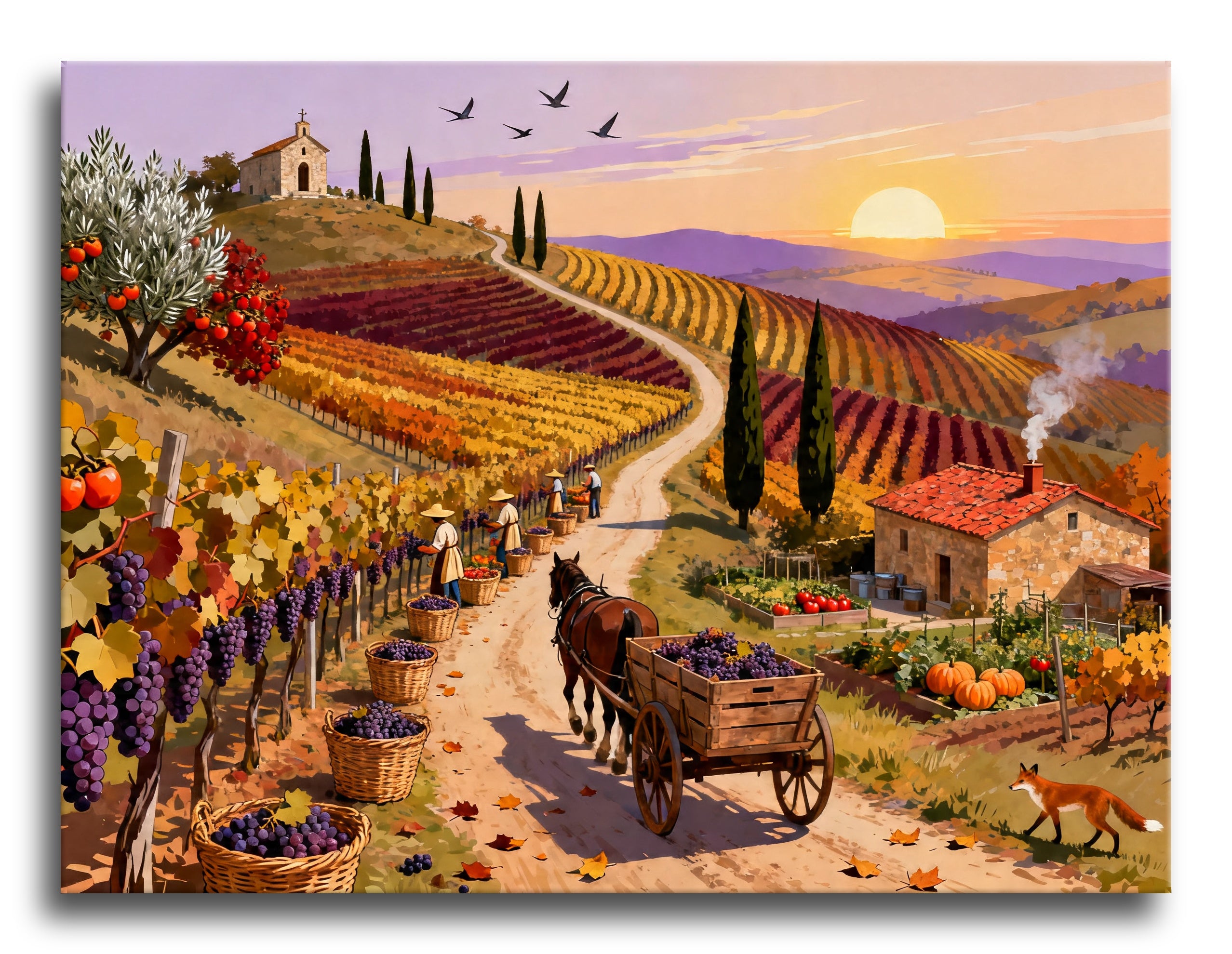 Tuscan Grape Harvest framed preview