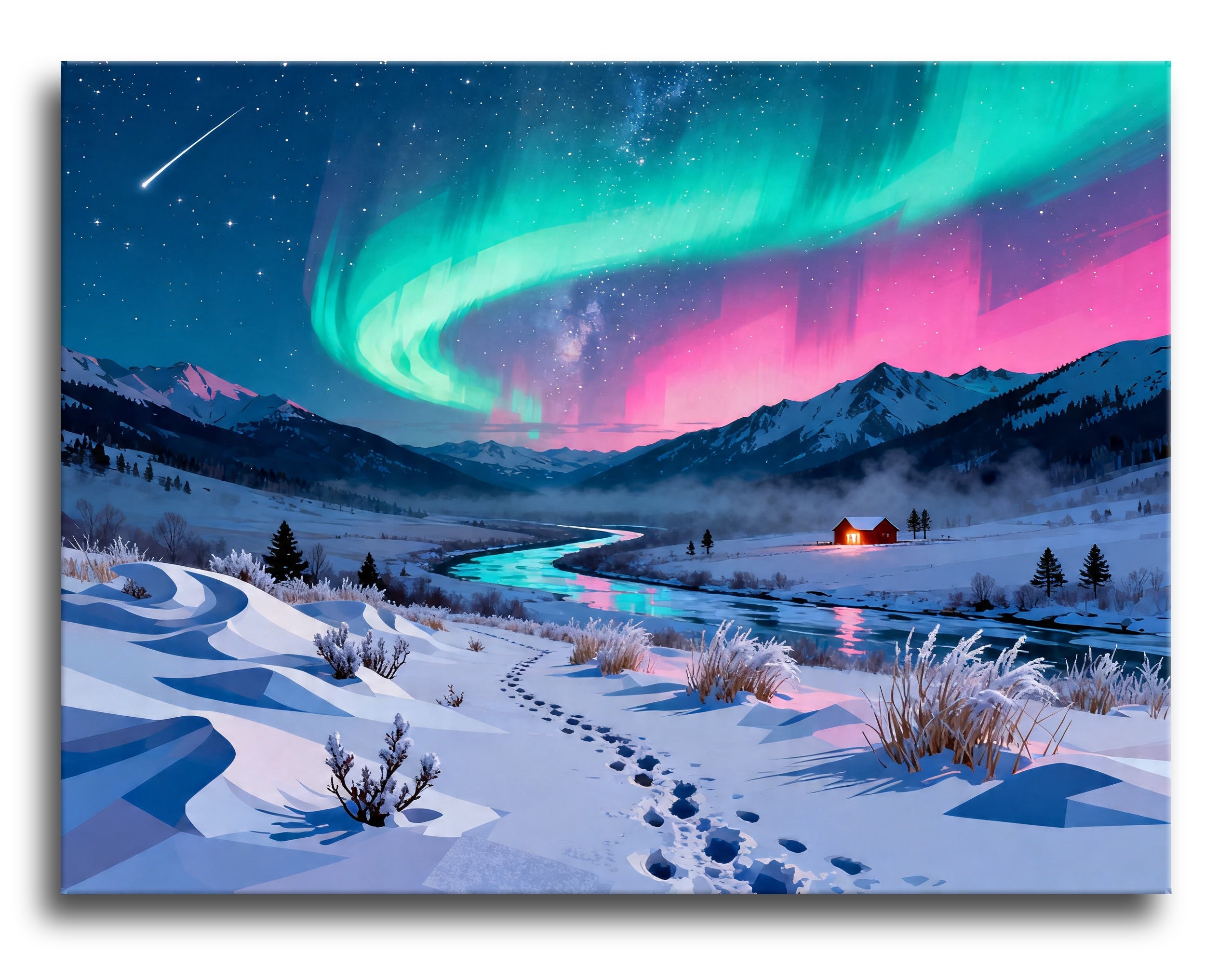 Valley River Aurora framed preview