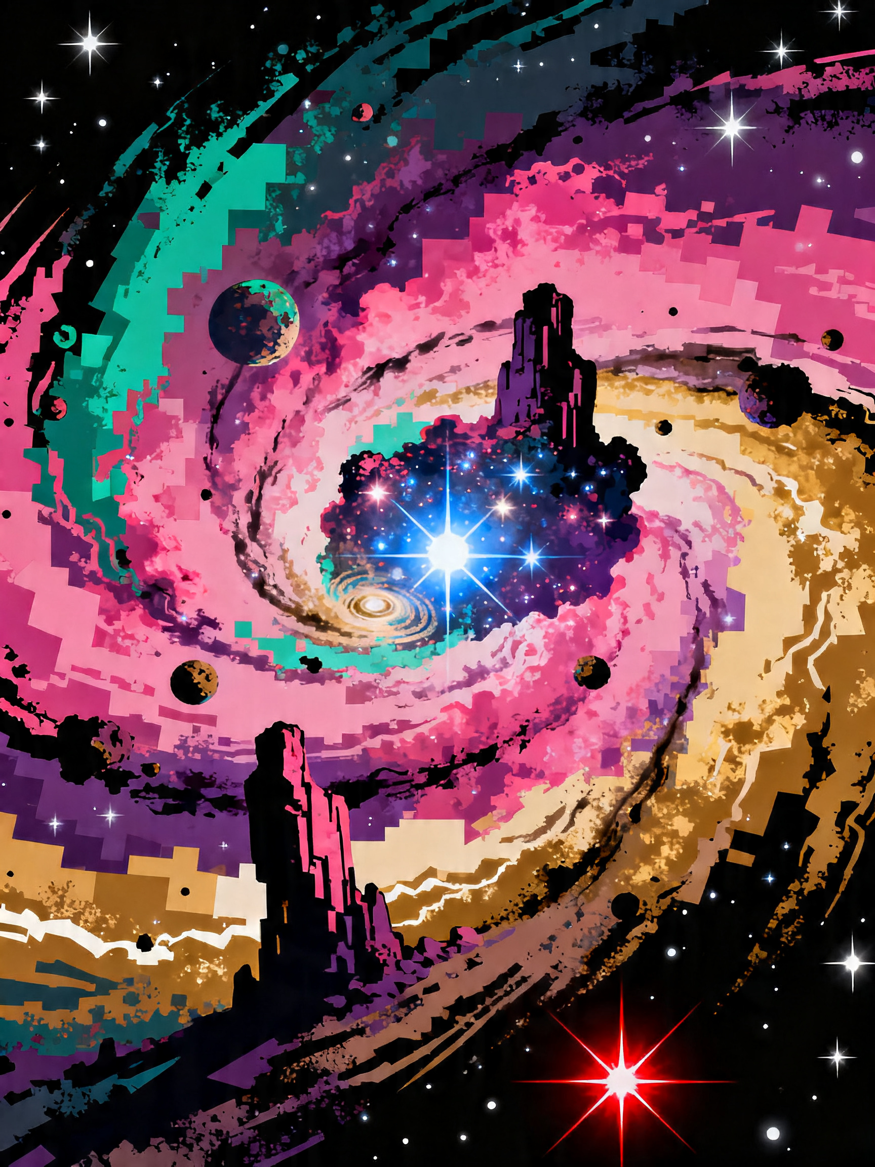 Vibrant Nebula Swirl painting