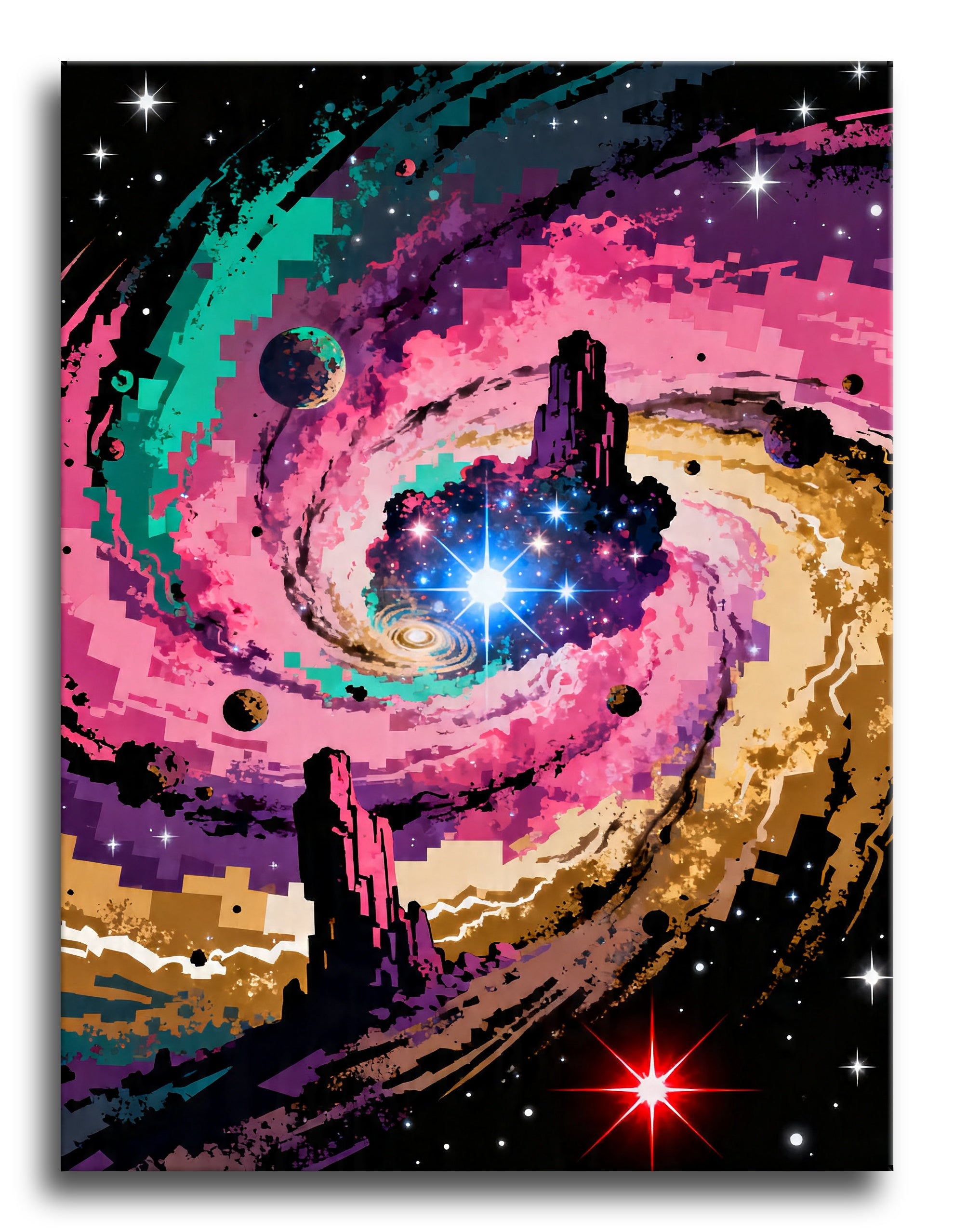 Vibrant Nebula Swirl framed preview
