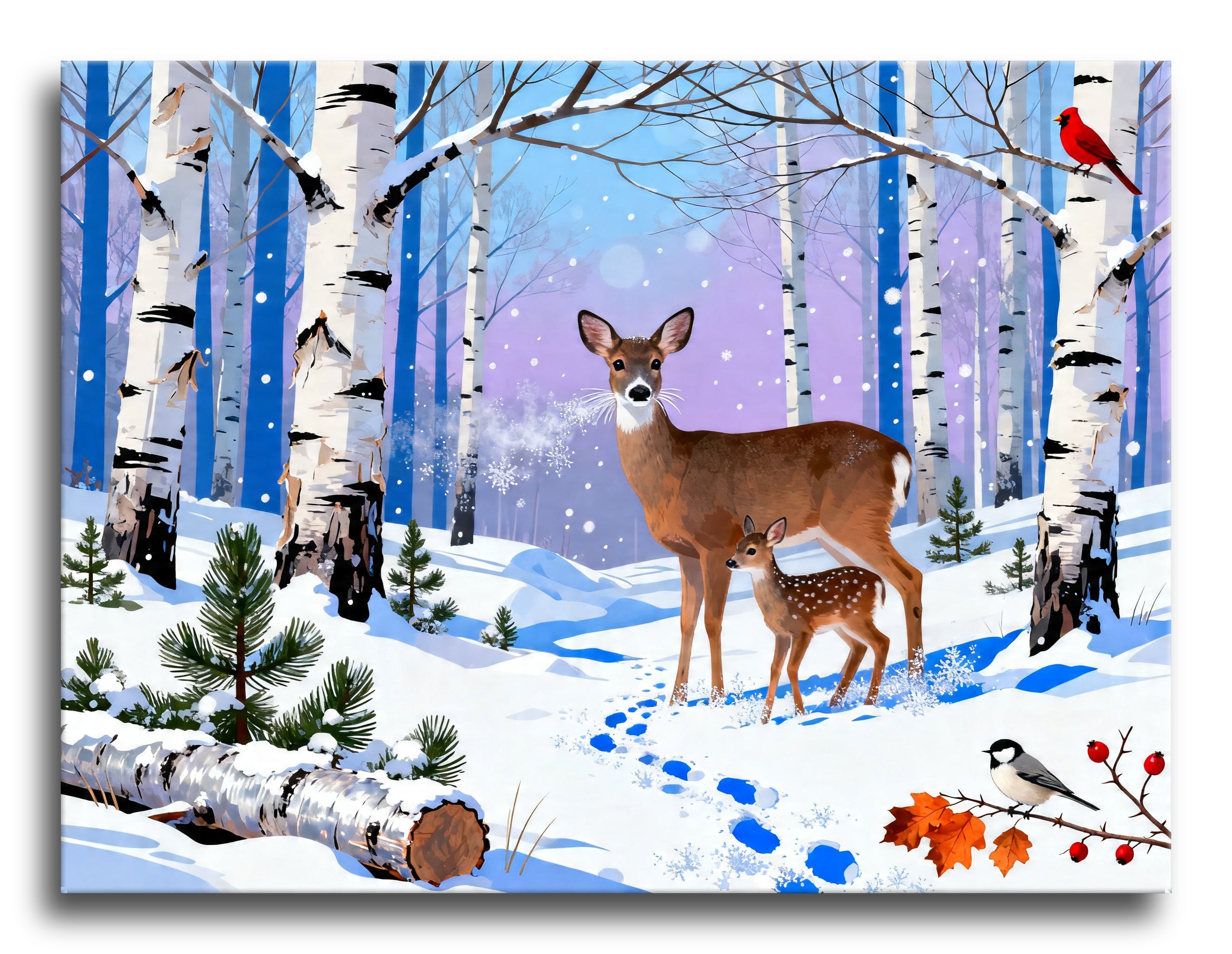 Winter Birch Deer framed preview