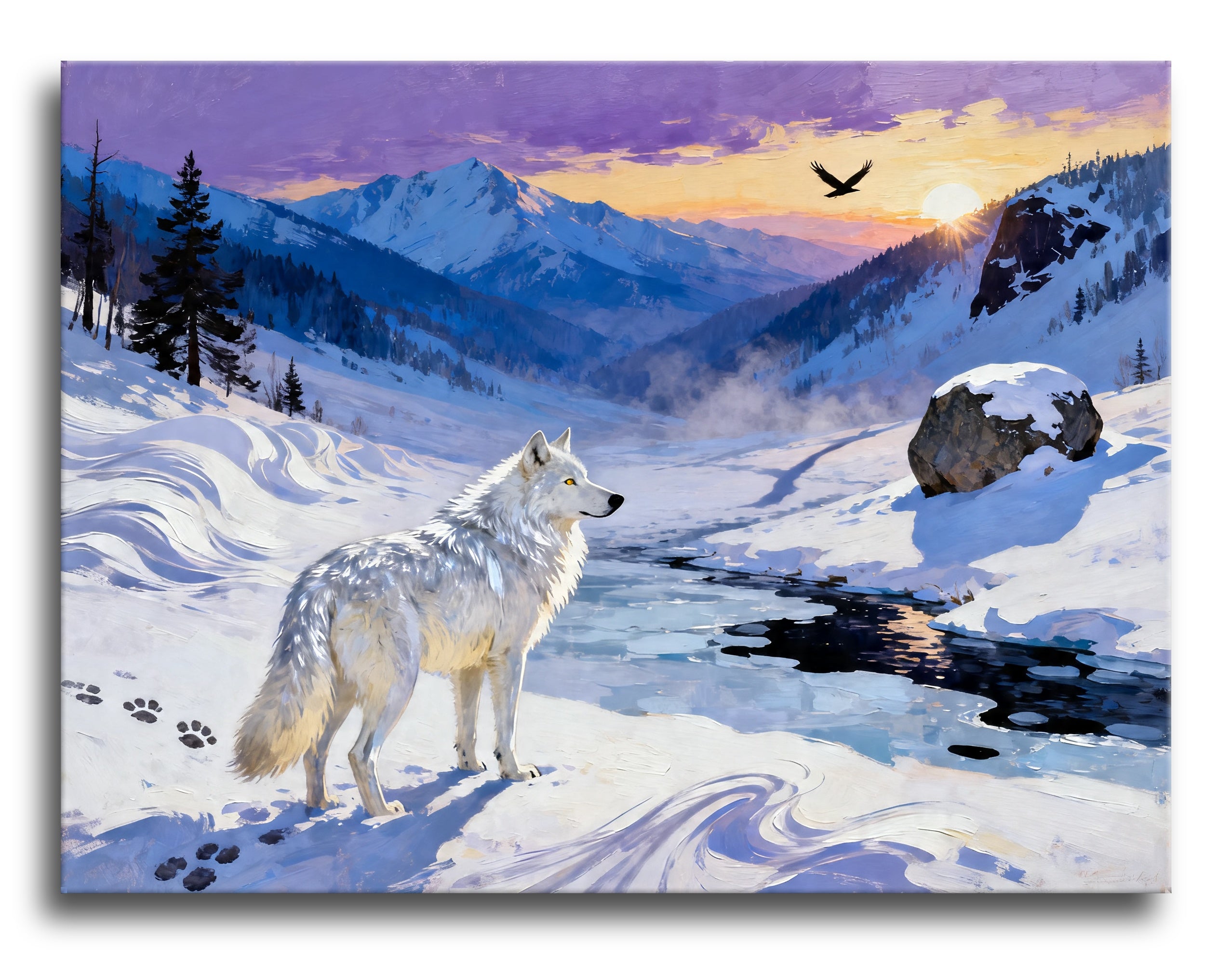 Wolf Sunset Valley framed preview